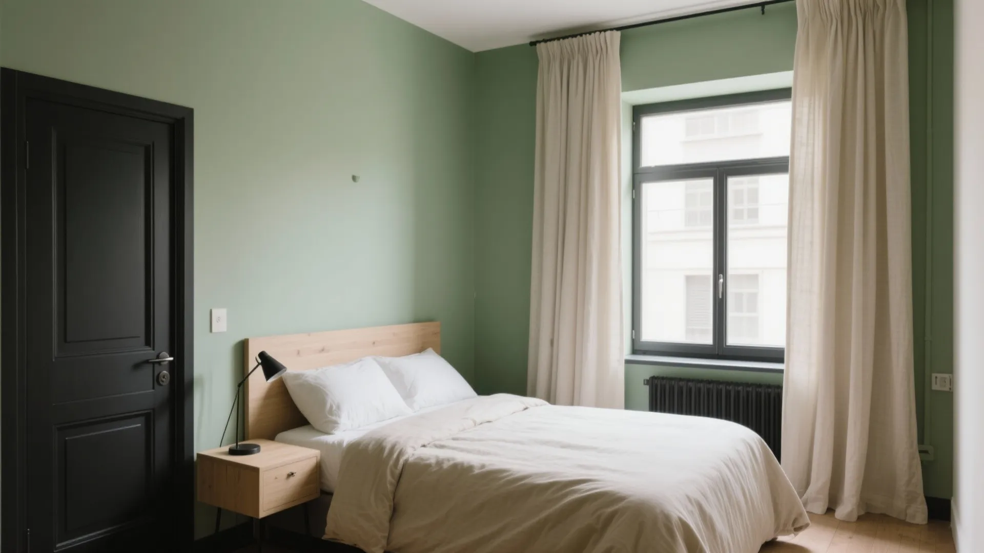 Sage Green + Soft Beige + Matte Black Accents