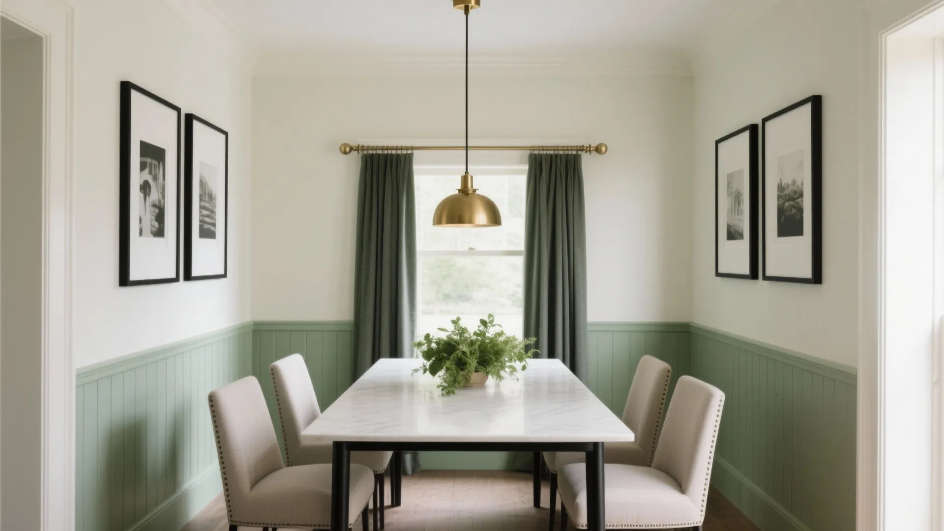 Sage Green, Matte Black, and Brass