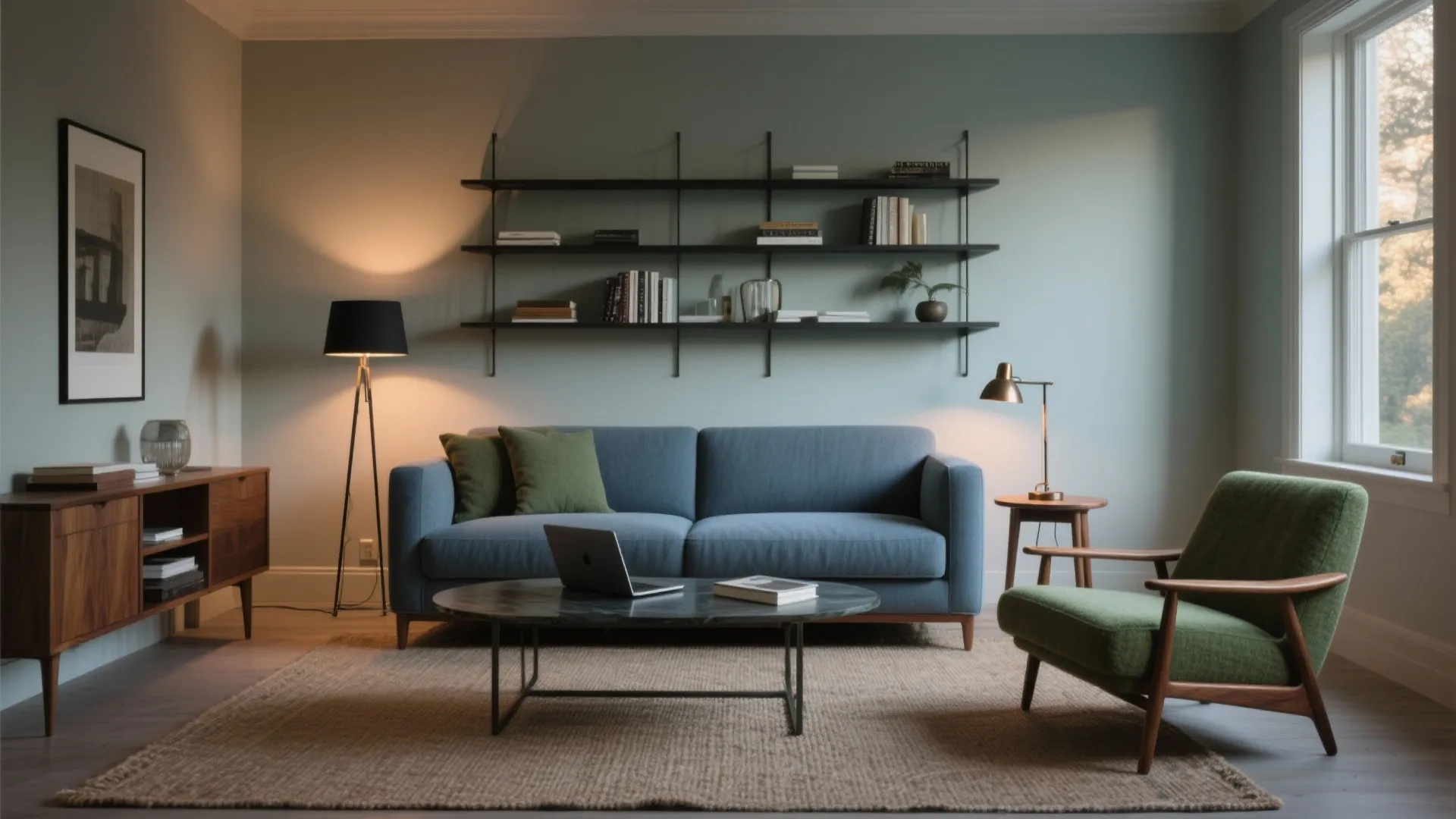 Earthy Greens and Blue-Grays for Restorative Spaces