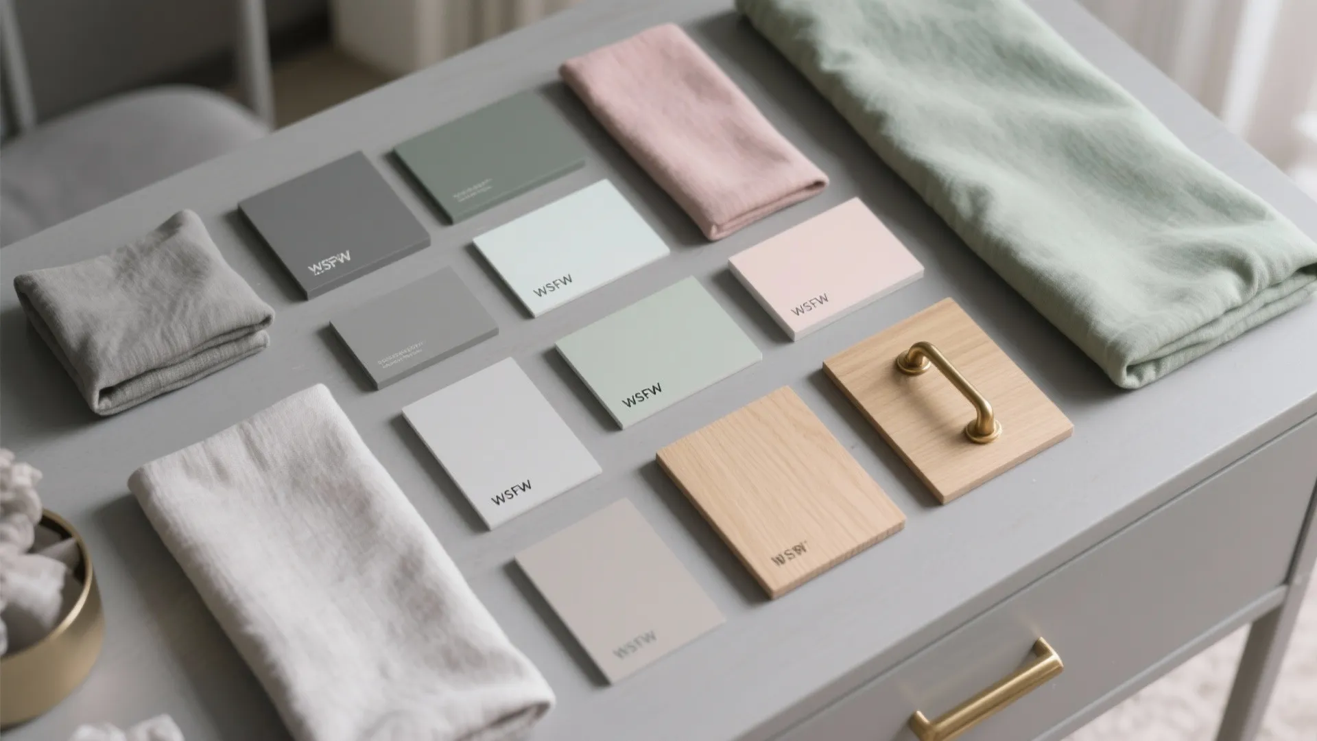 Sage, Blush, and Brass with Grey