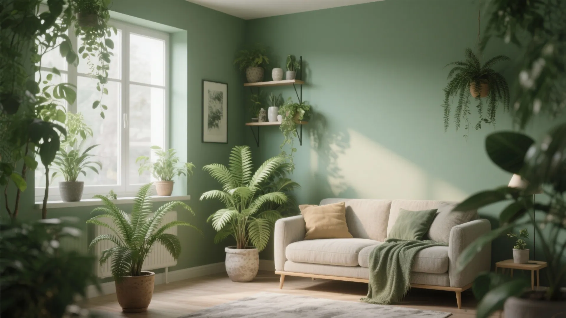 5. Botanical Styling with Sage Green Backgrounds