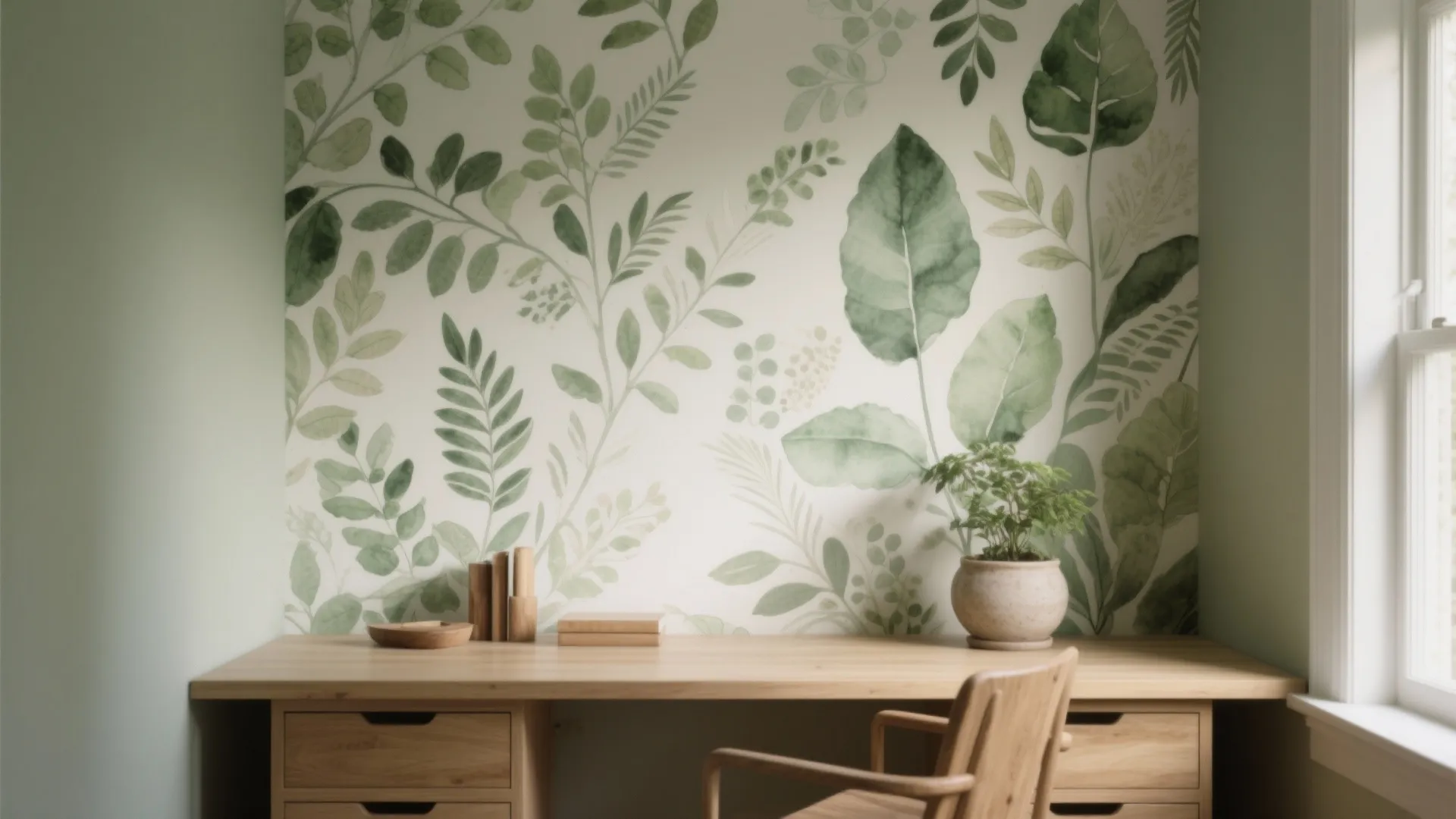 Biophilic Greens and Natural Motifs