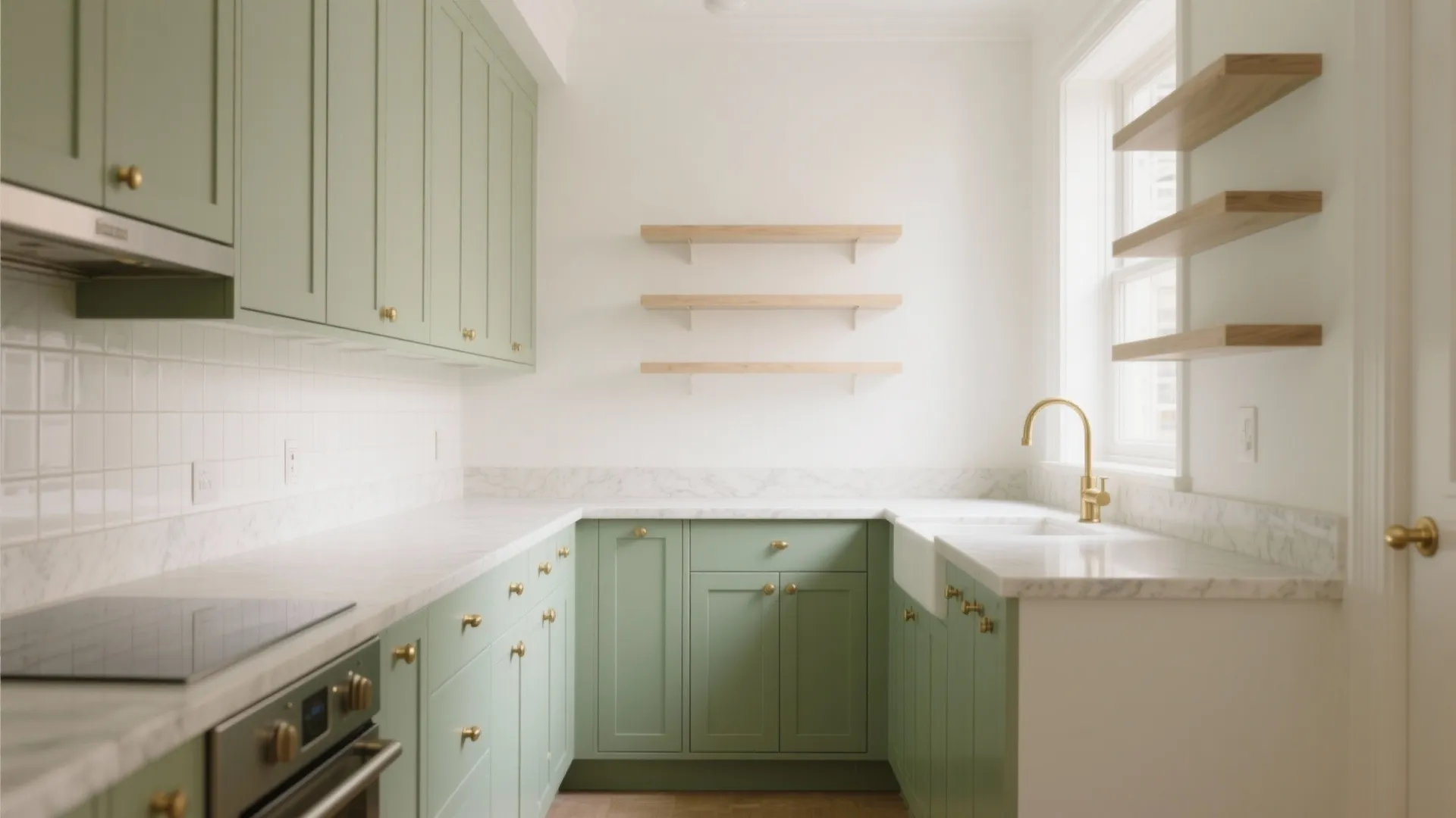 Soft Sage + Warm Brass