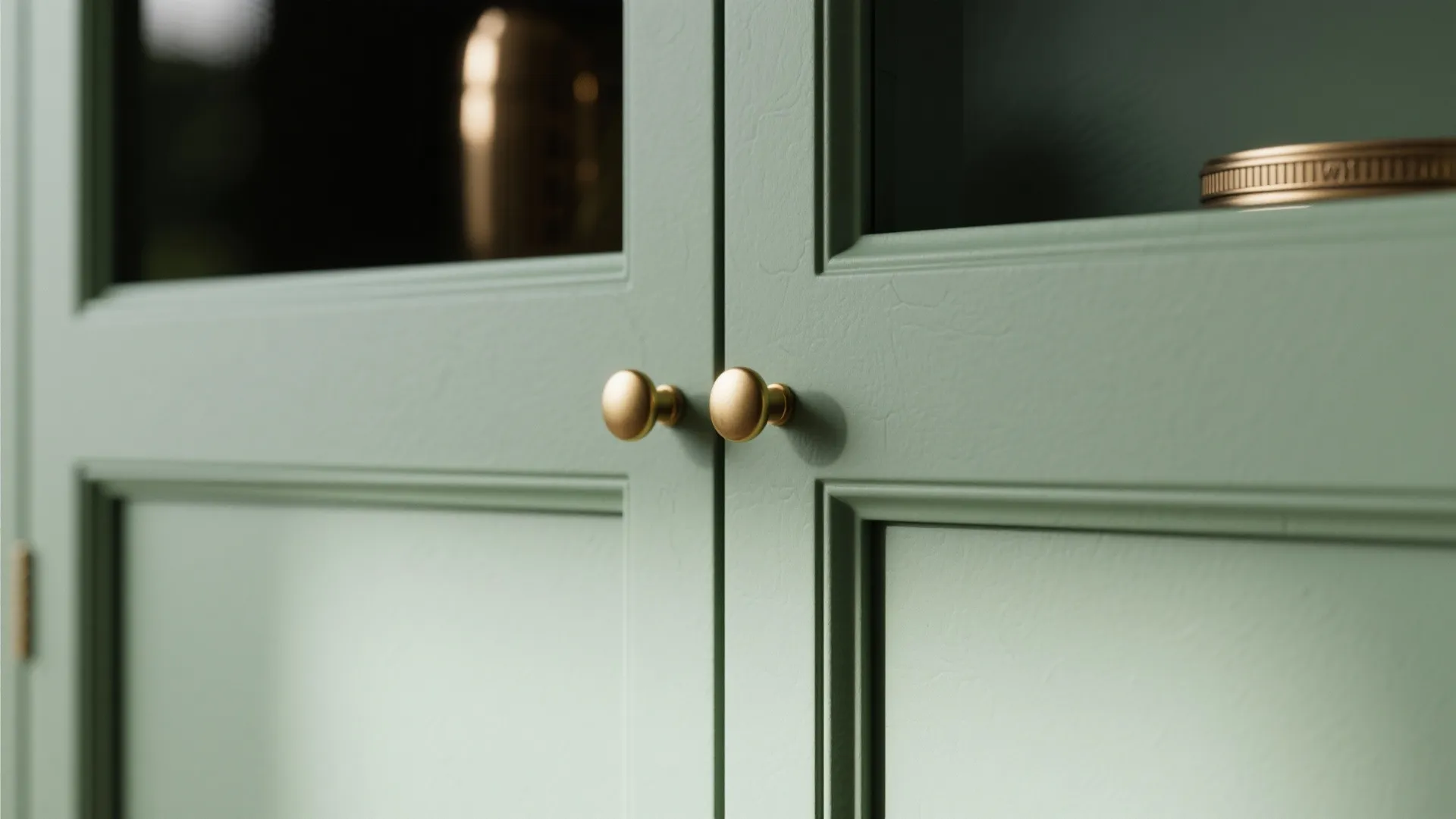 7. Sage Green with Brass Accents