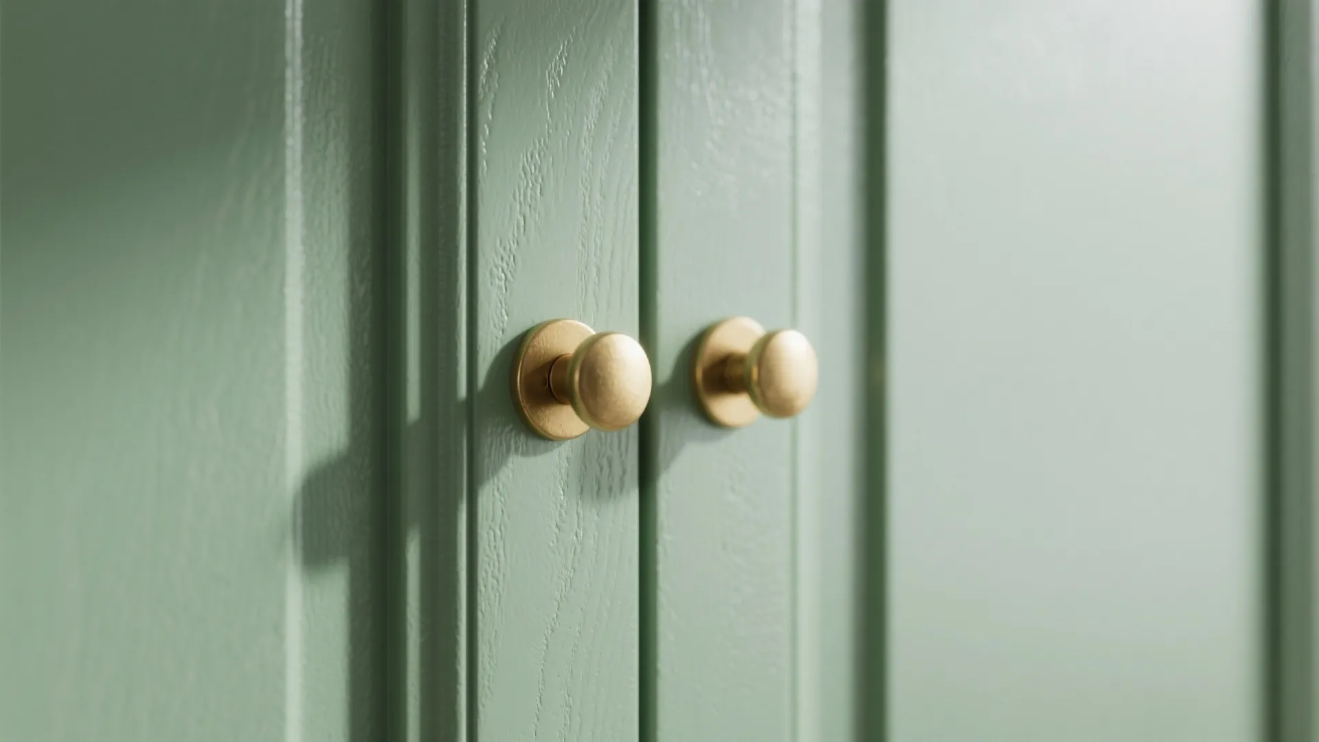 1. Matte sage green with brass hardware
