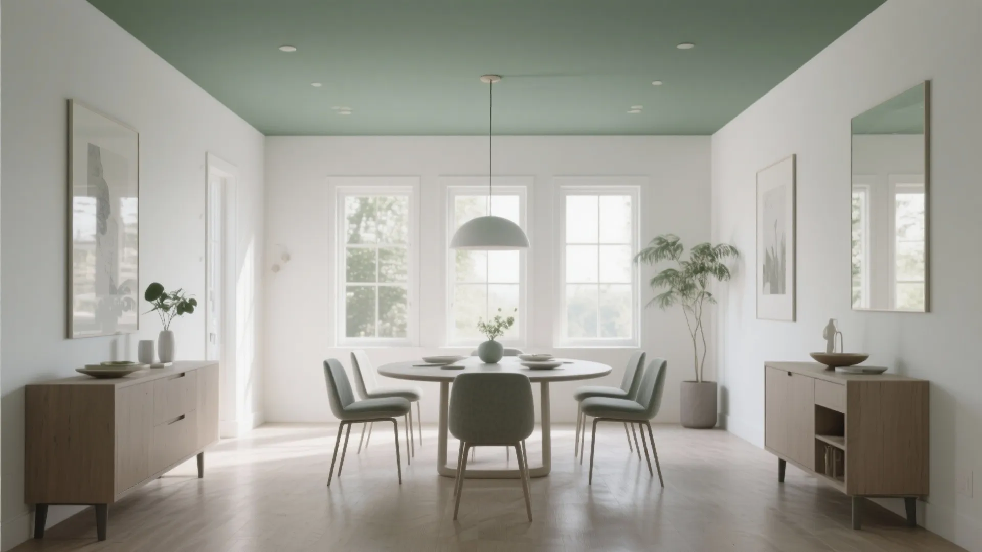 9. Paint Dining Ceiling in Sage