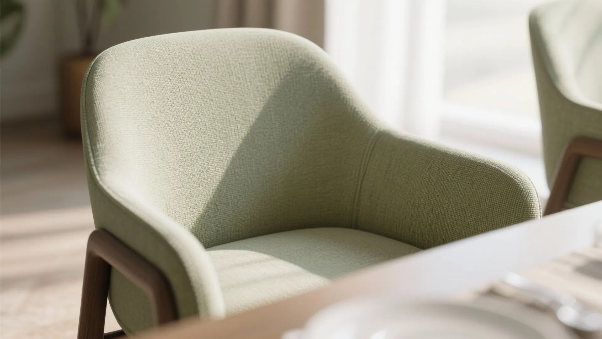 2. Upholster Chairs in Sage Fabric
