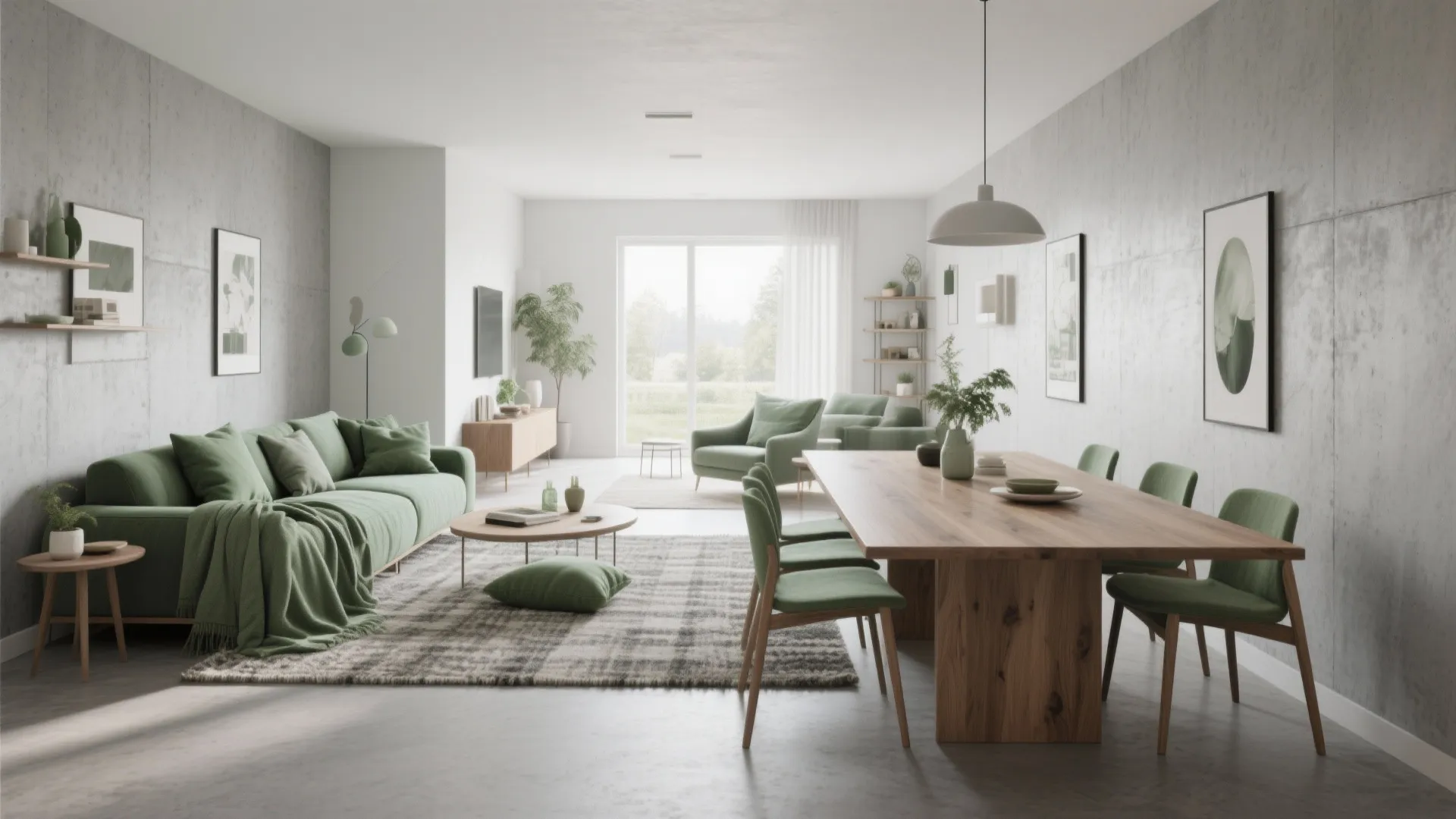 2. Sage and concrete chic