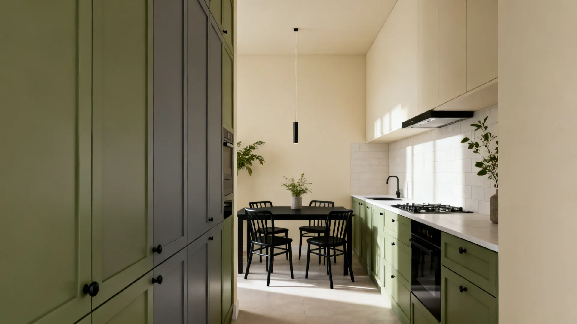 Sage Green, Cream, and Matte Black