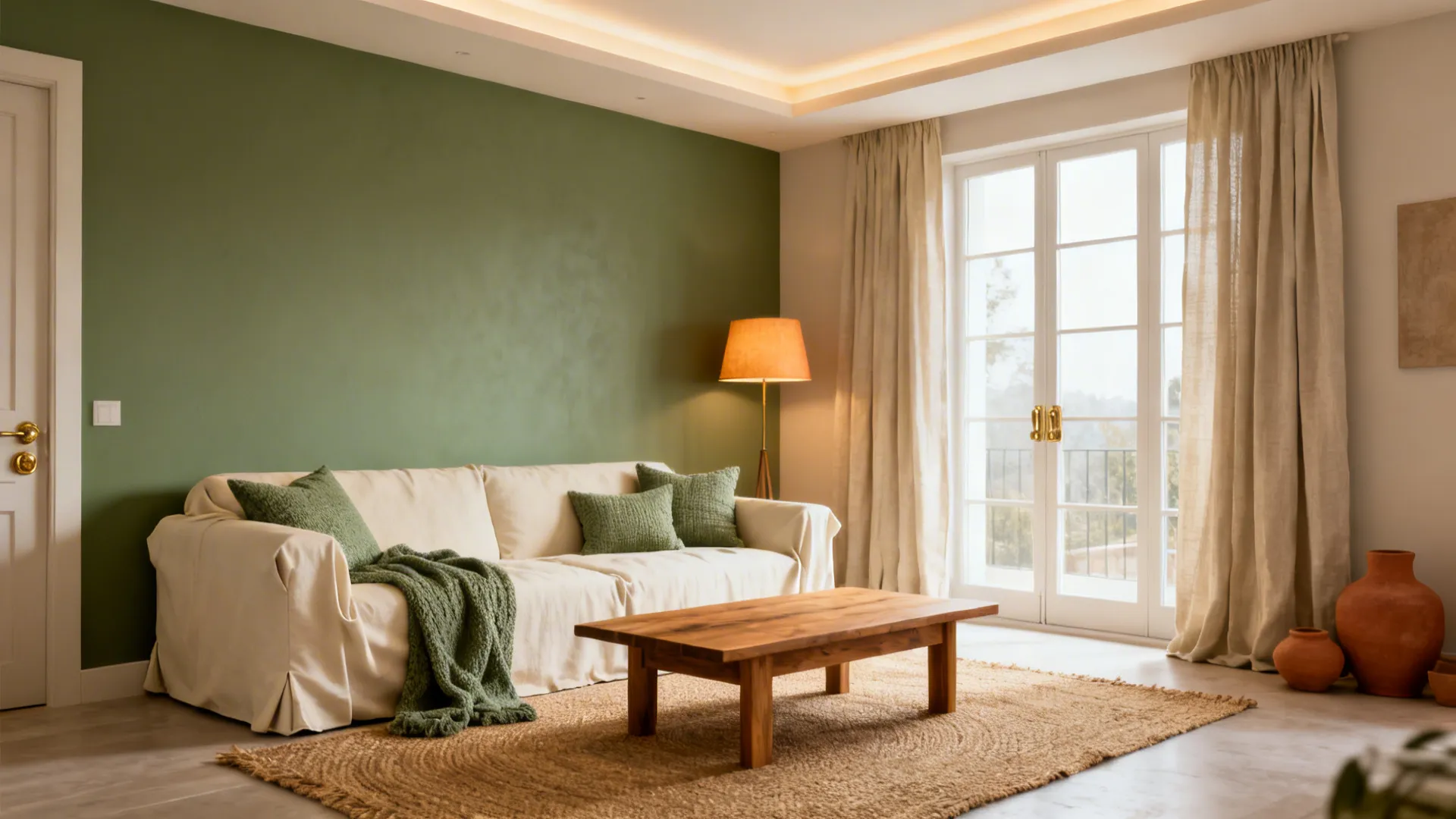 Sage Green + Cream Living Room Ideas