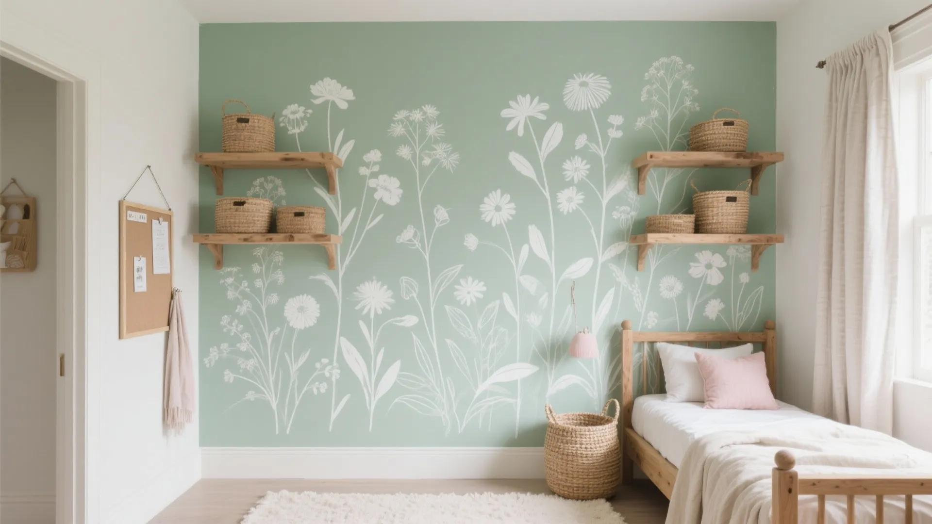 Botanical Greens with Hand-Painted Florals