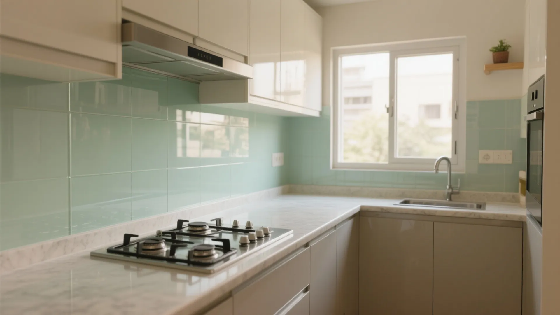 Glass Backsplash for Light and Easy Cleaning