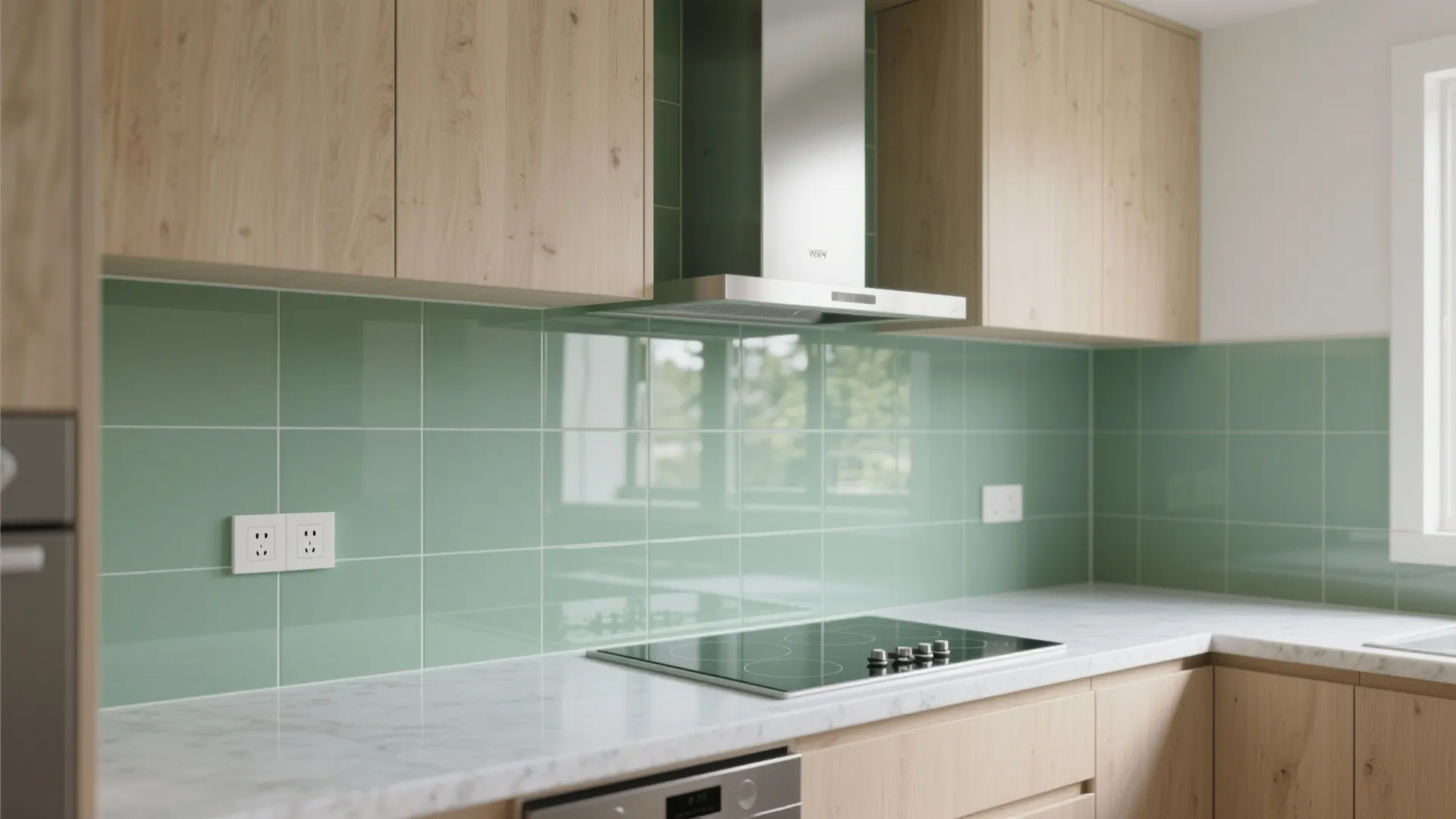Glass Backsplash for Light and Easy Cleaning