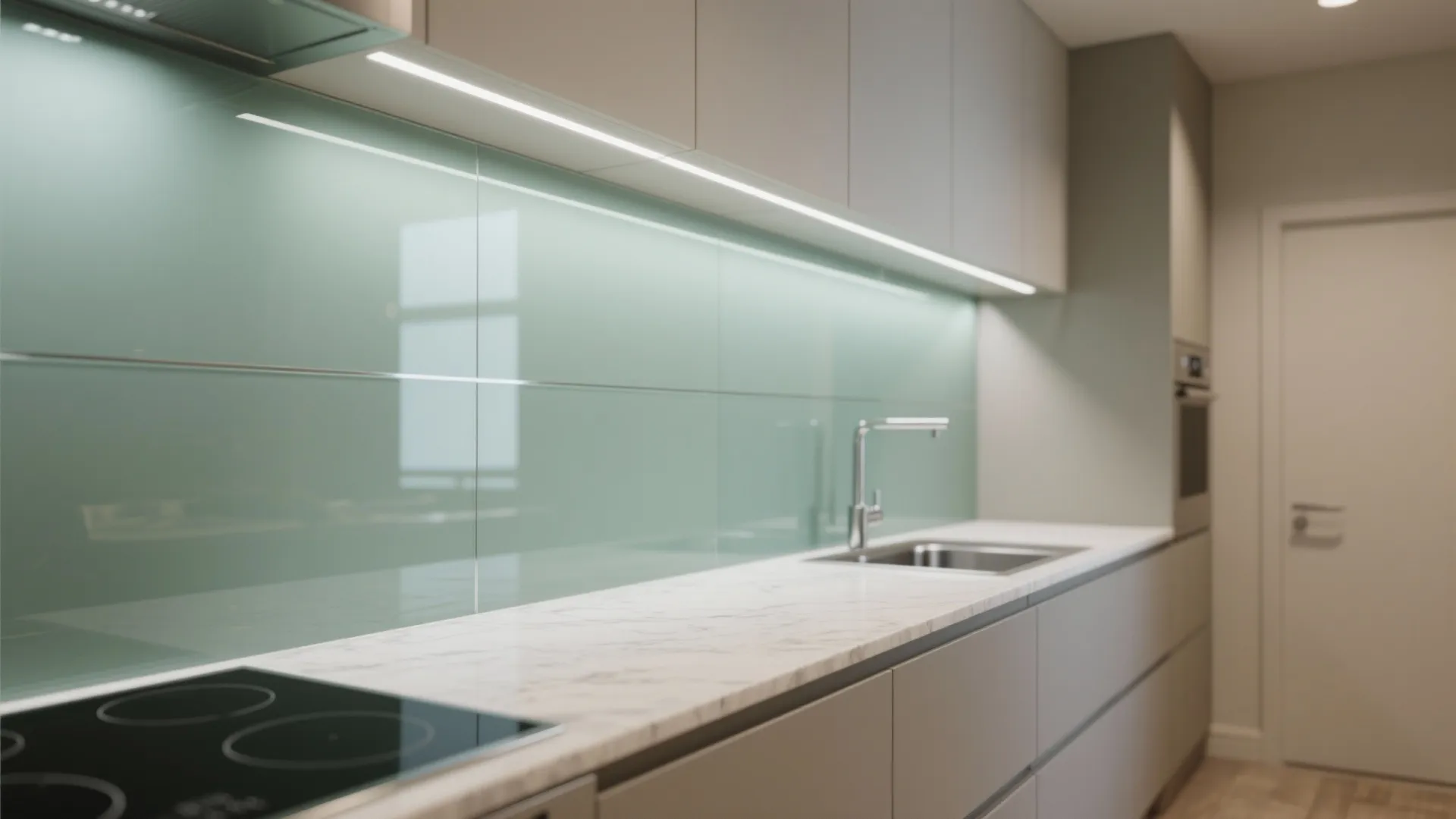 Glass Backsplash for Light and Depth