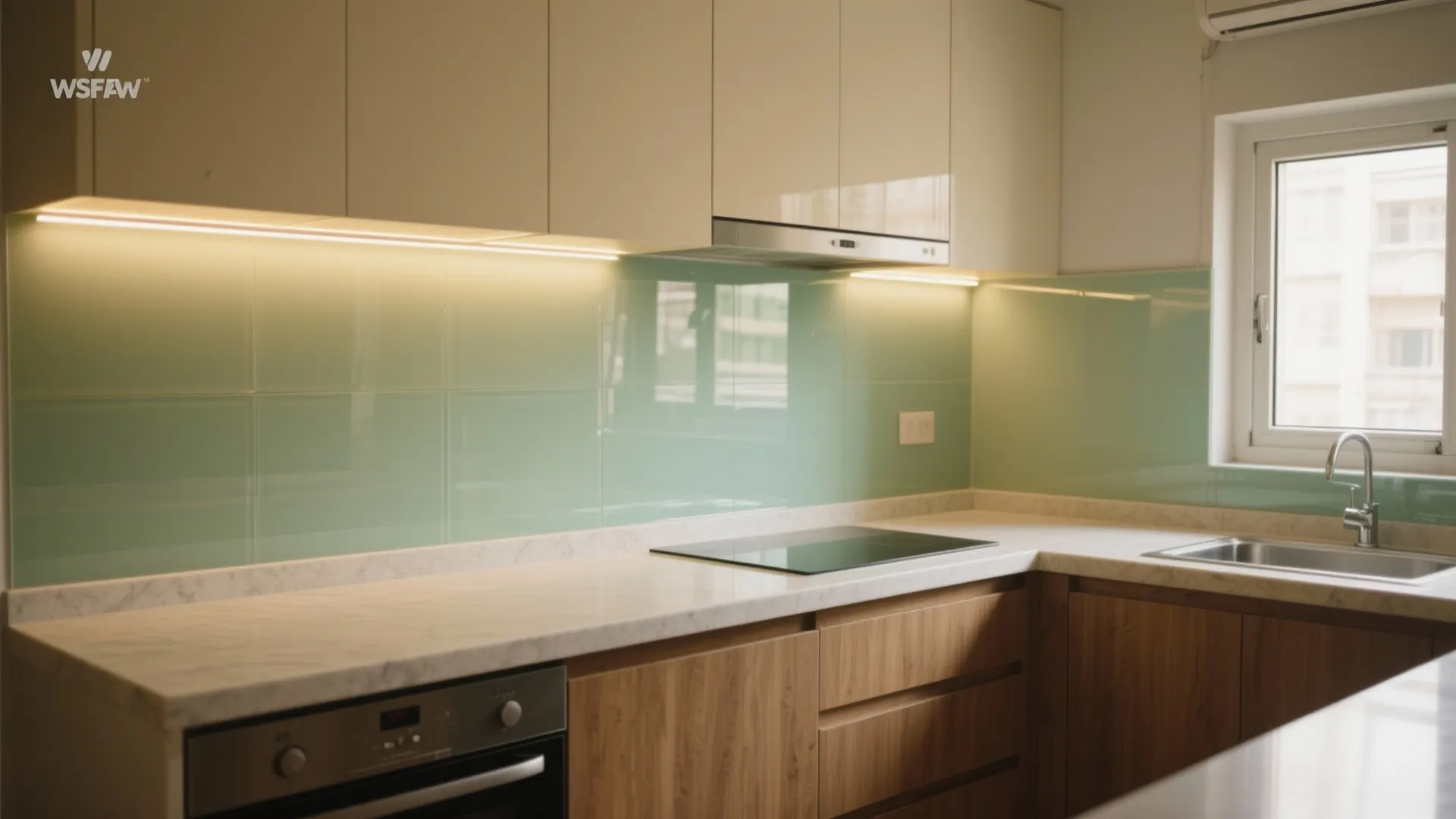 Glass Backsplash for Light and Depth