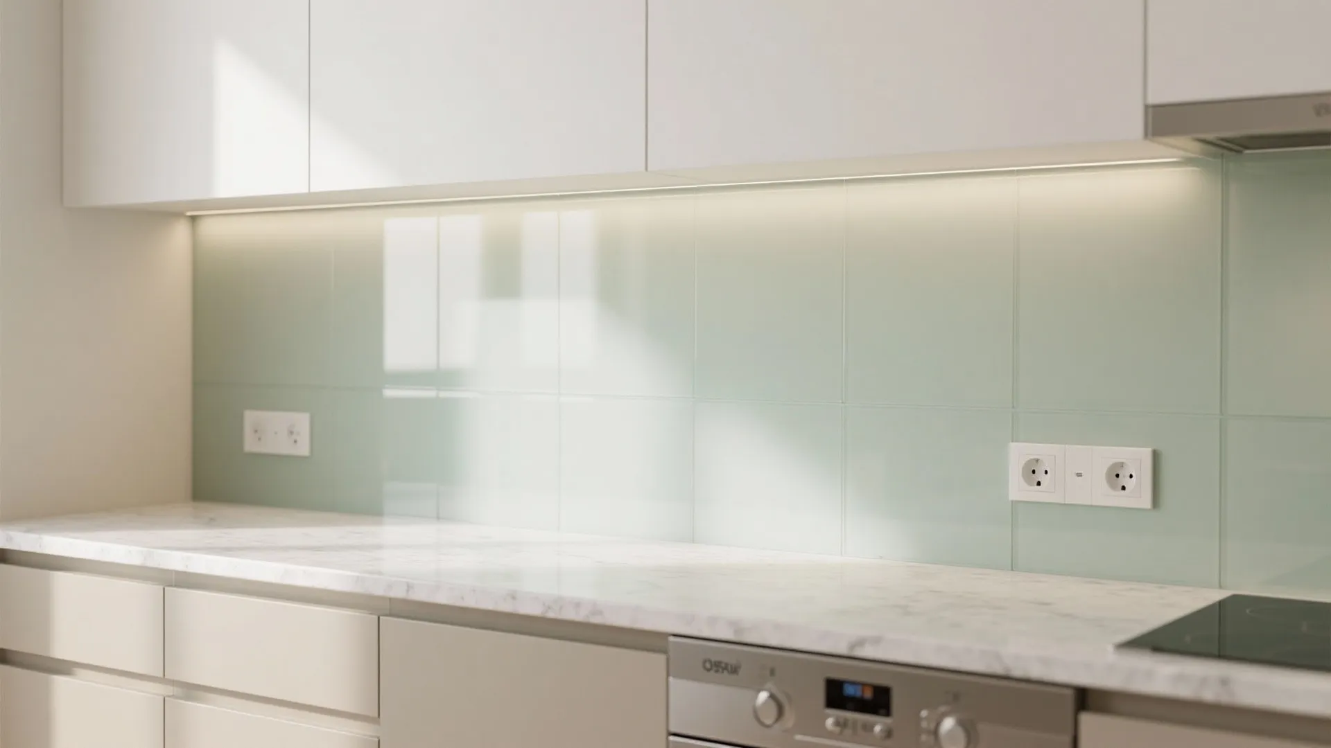 Glass Backsplash for Light and Depth
