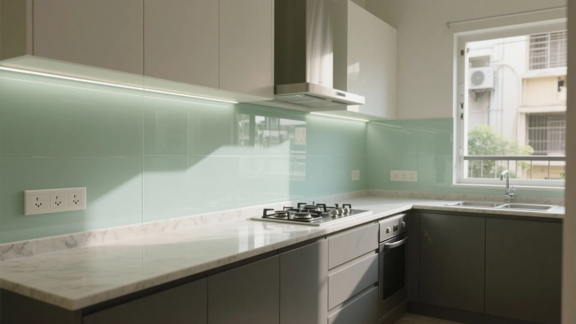 Glass Backsplash For Light And Easy Clean