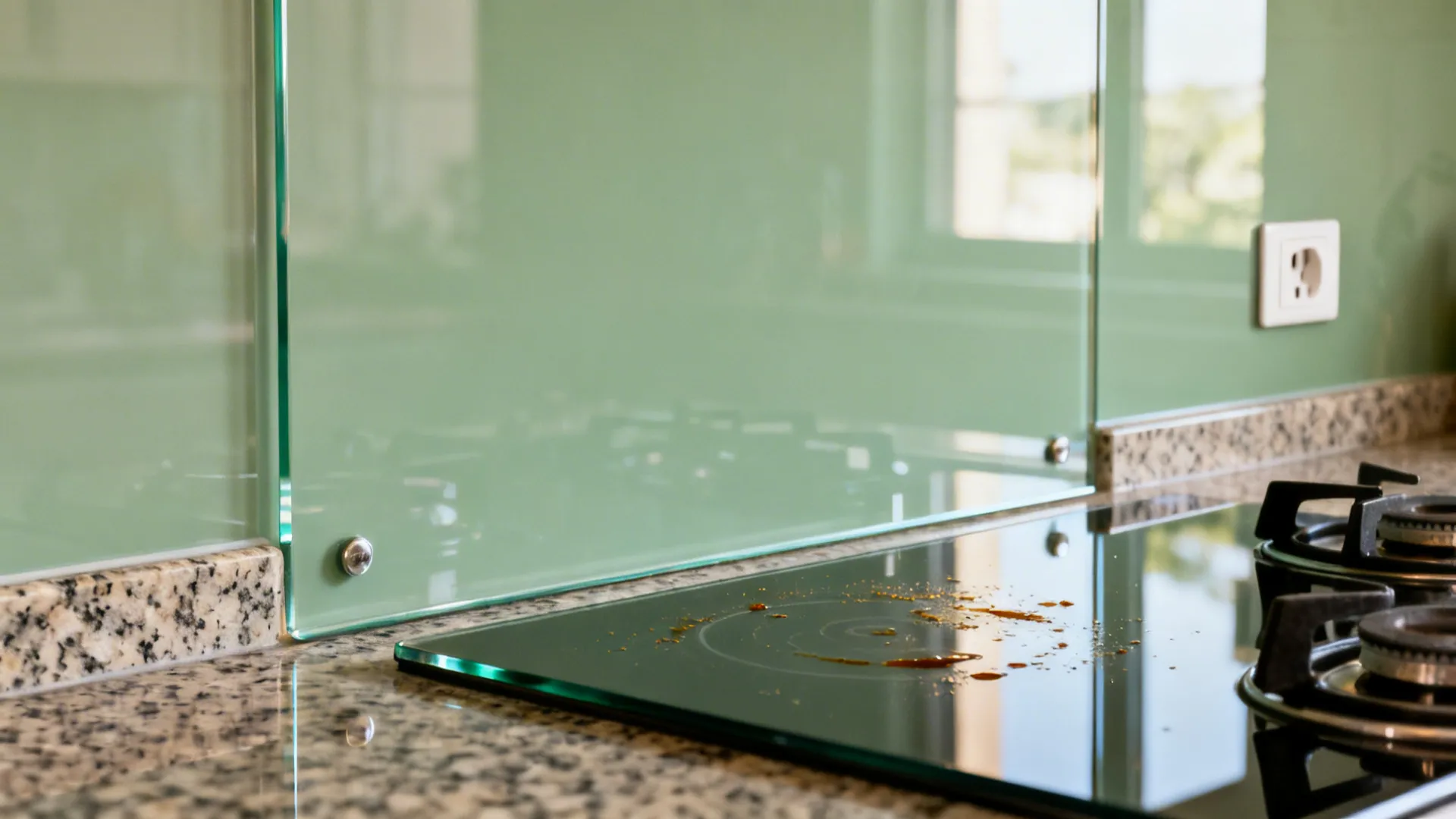 Glass backsplash to brighten dark kitchens