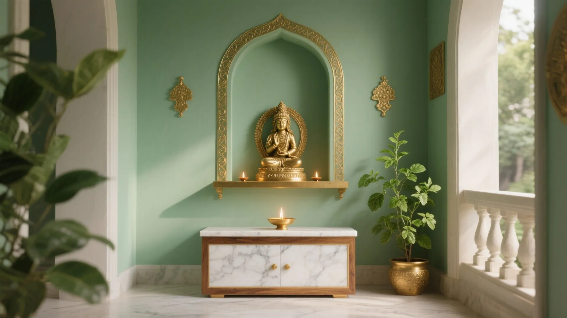 3) Soft Greens (Tulsi-Inspired) for Balance and Renewal