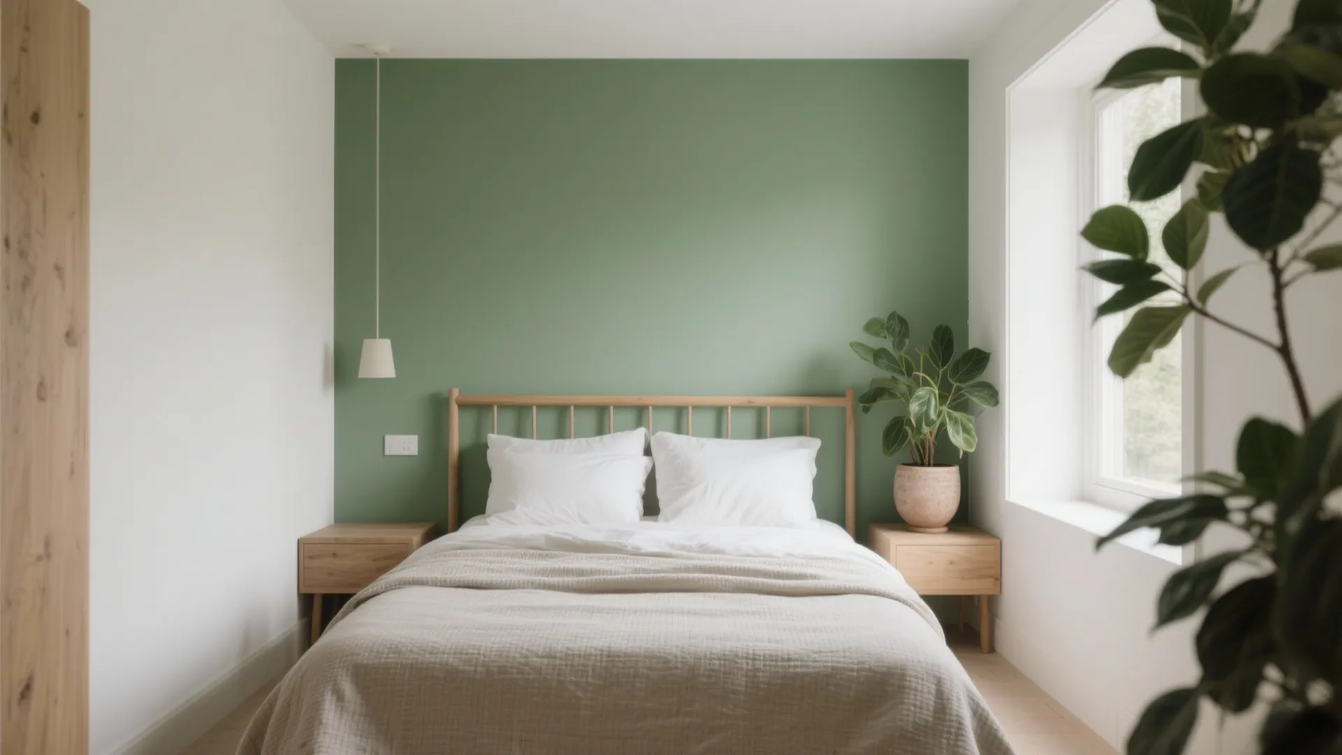 Botanical Green Accent Wall