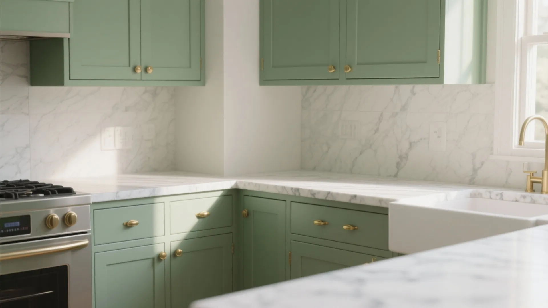 1. Sage Green Cabinets