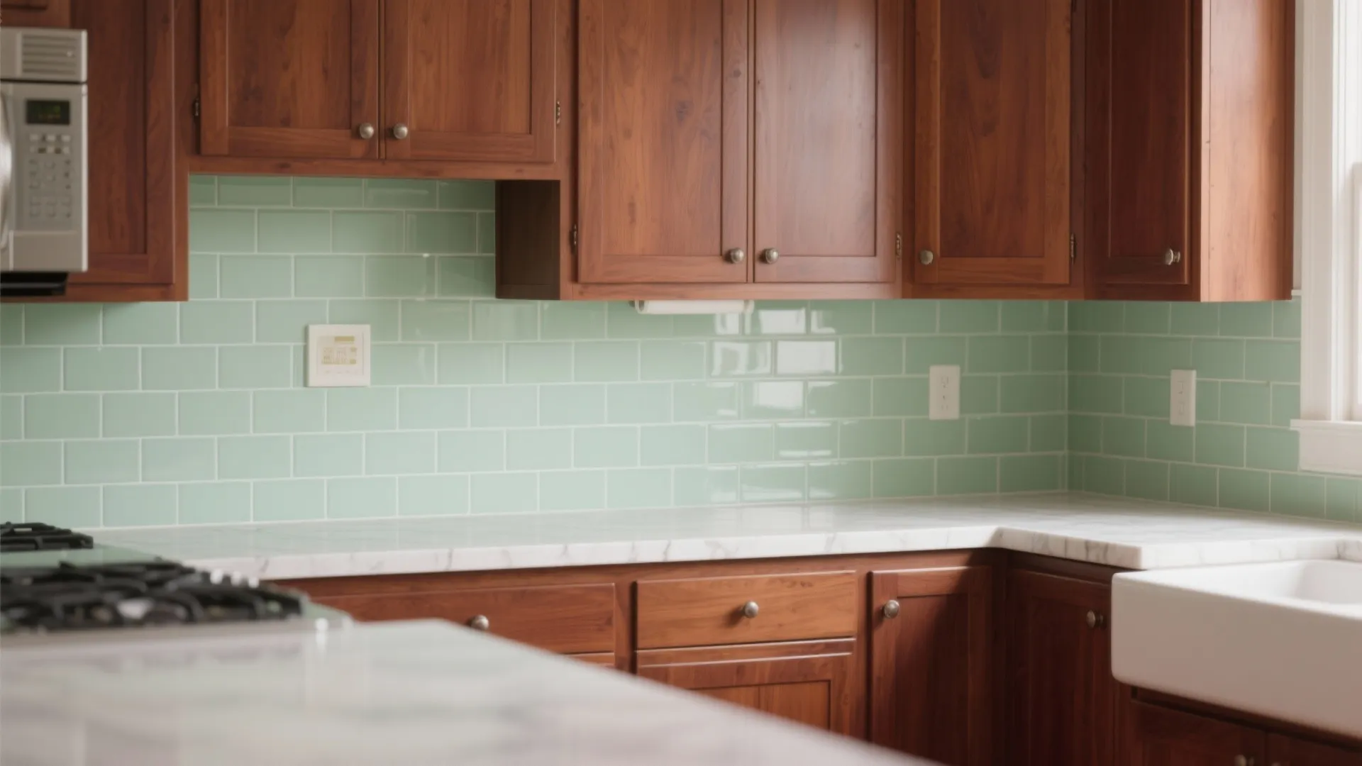 9. Subway Tile in Soft Sage Green