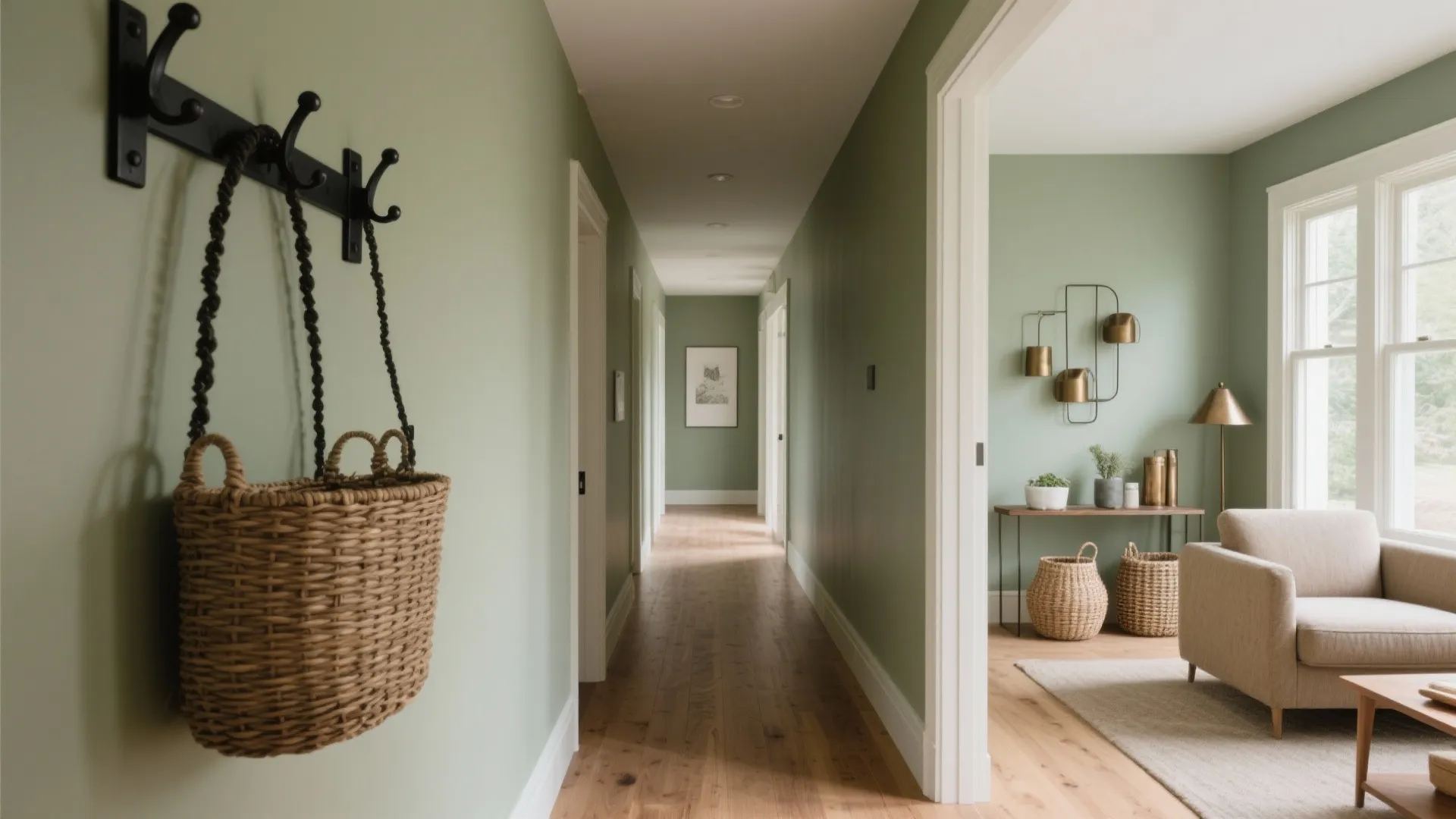 Earthy greens for calm transitions