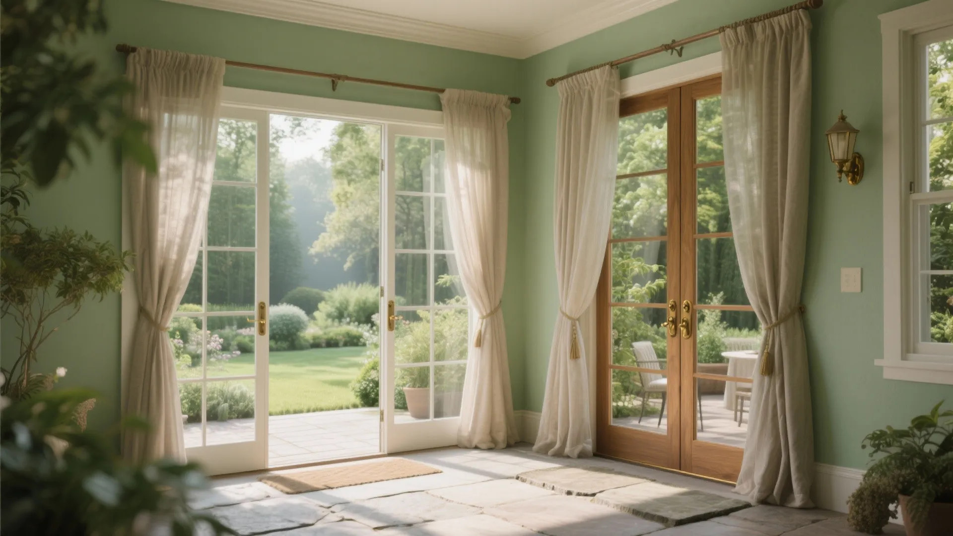 2. Sage Greens for Indoor-Outdoor Flow