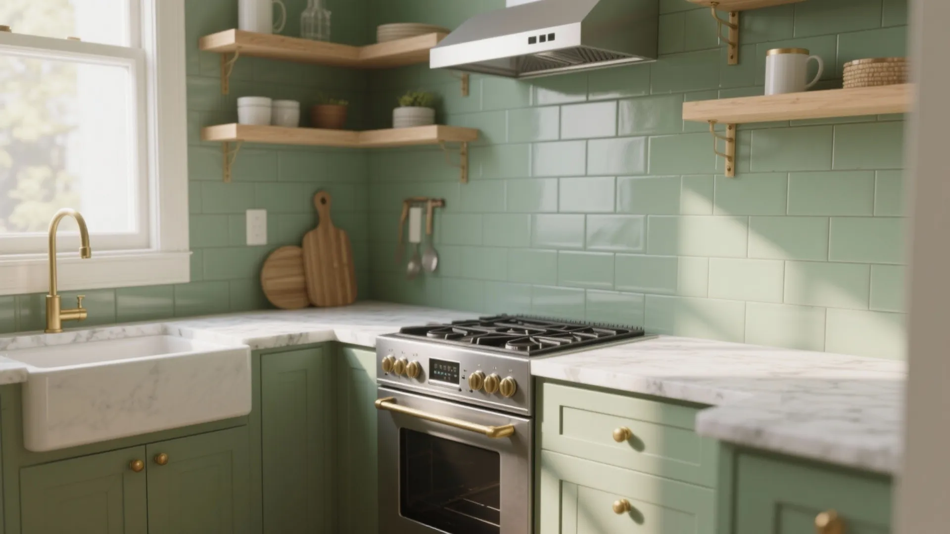 5 Sage Green Backsplash Kitchen Ideas: Fresh small-space kitchen inspirations using sage green backsplashes and smart layout tricks