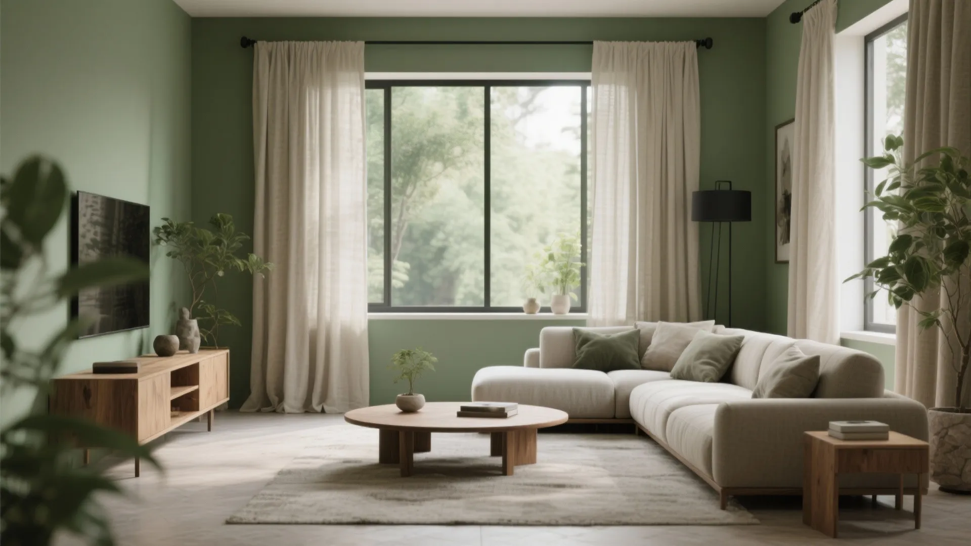 Sage Green with Natural Linen
