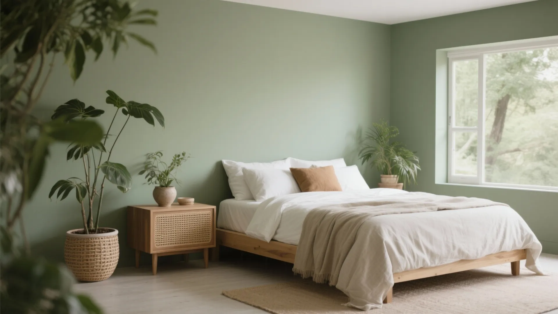 Earthy Greens with Linen and Wood
