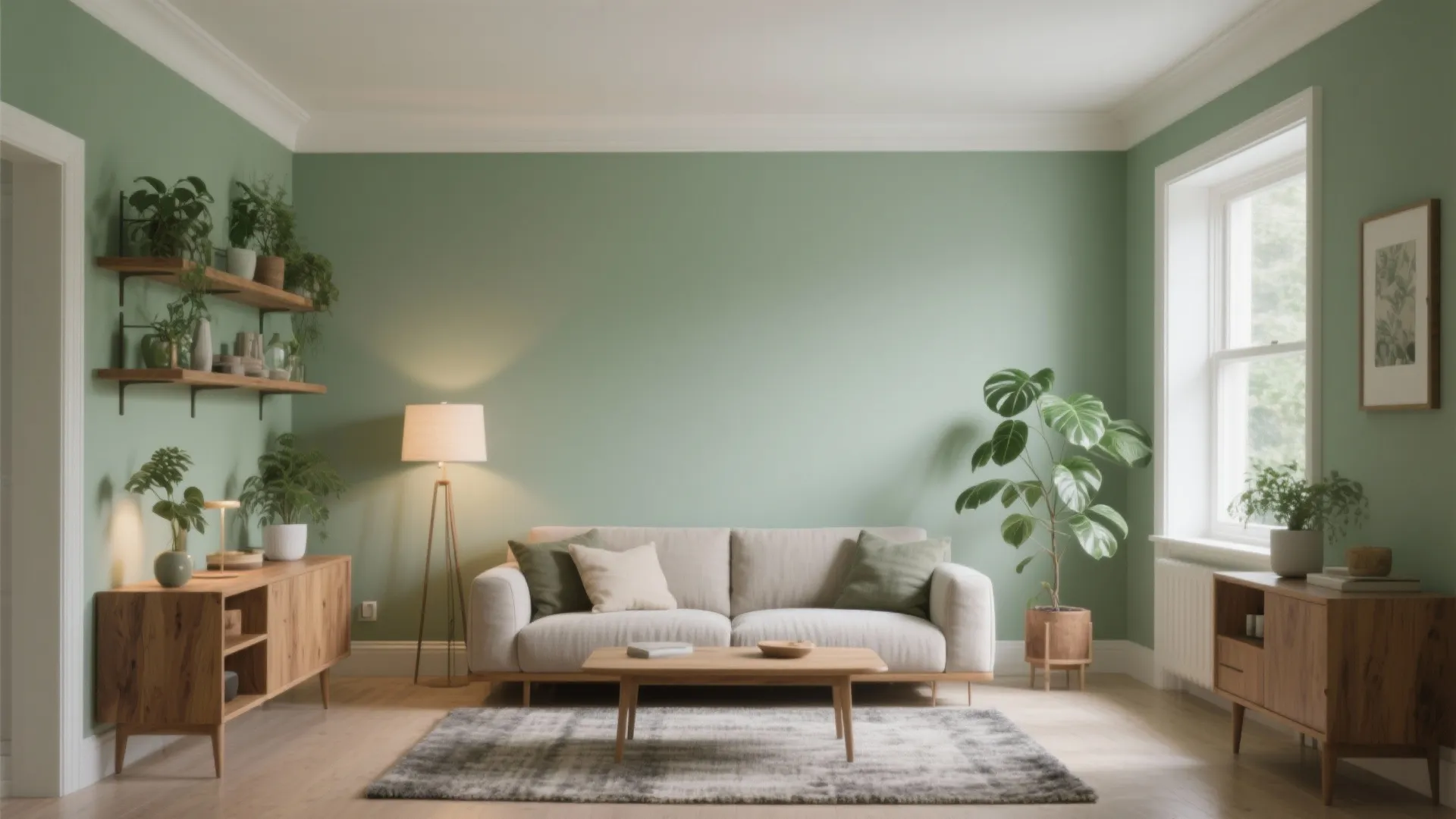 Nature-Inspired Greens with Wood Accents