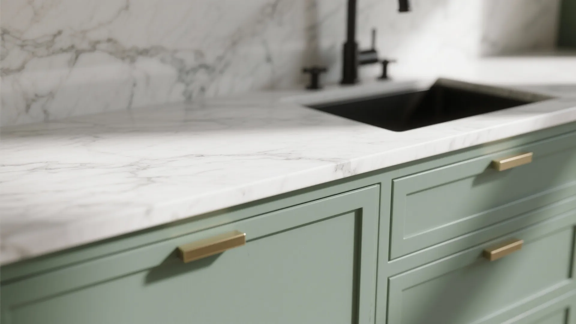 Sage and Marble Contrast for a Lux Look