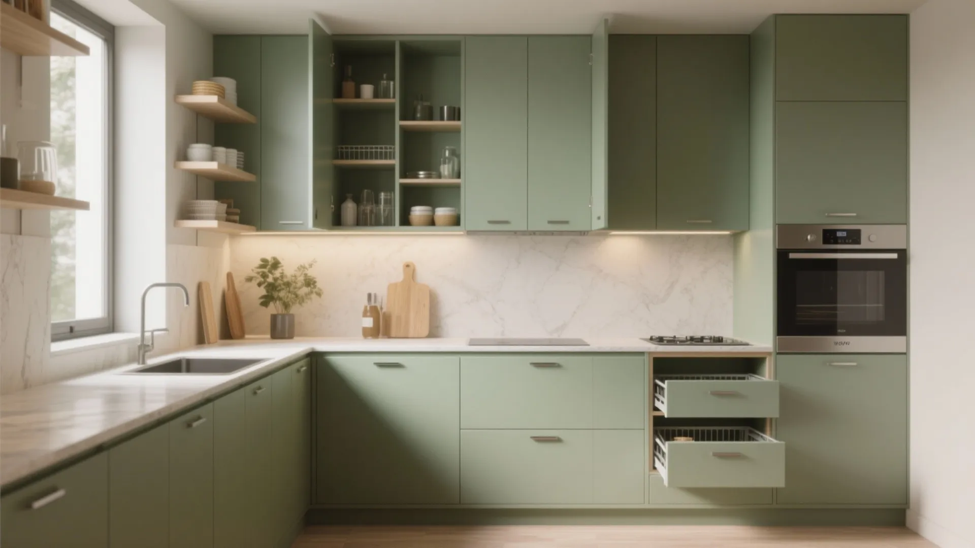 Sage Green Minimalist Storage