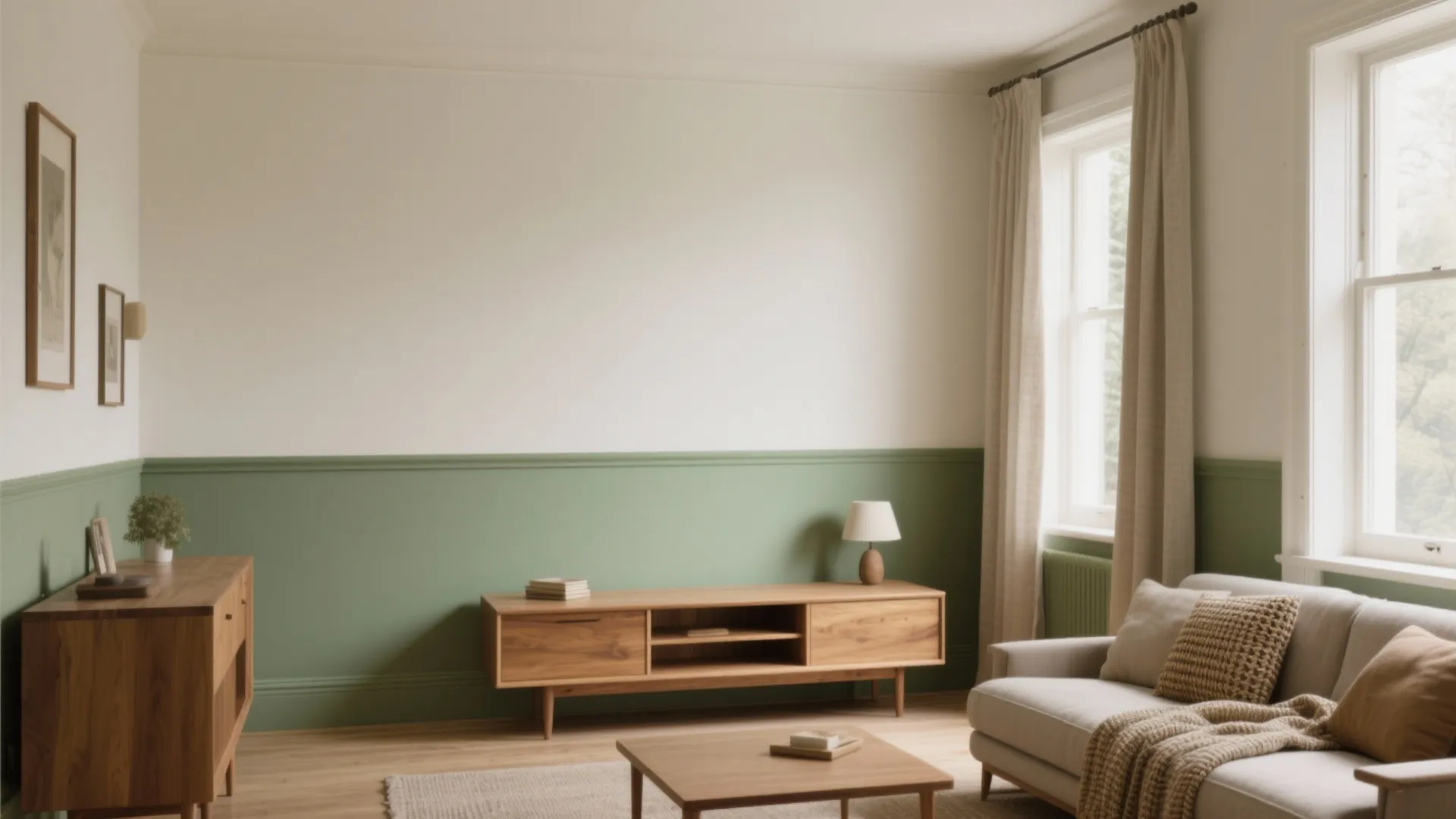 Gentle Two-Tone Split: Sage + Off-White