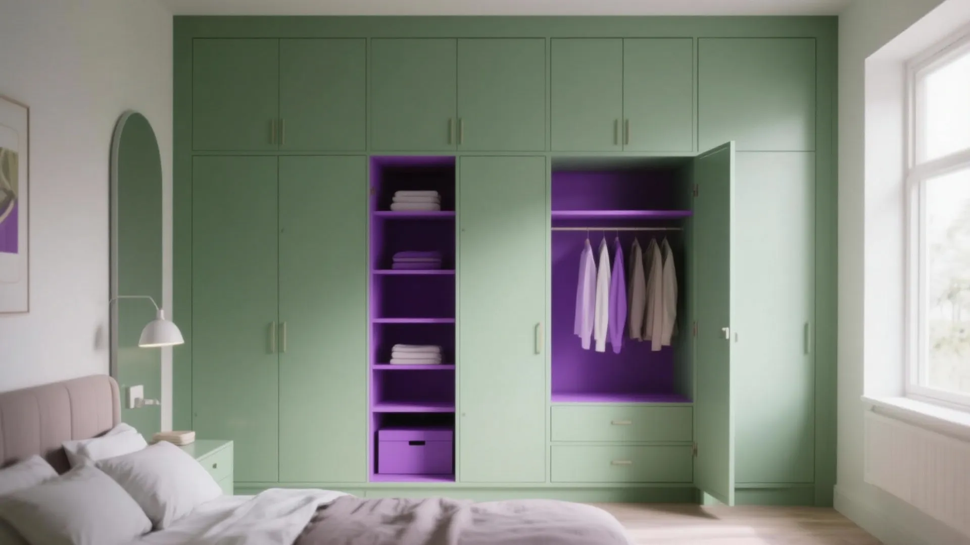 Idea 8: Built-In Storage with Color Pop