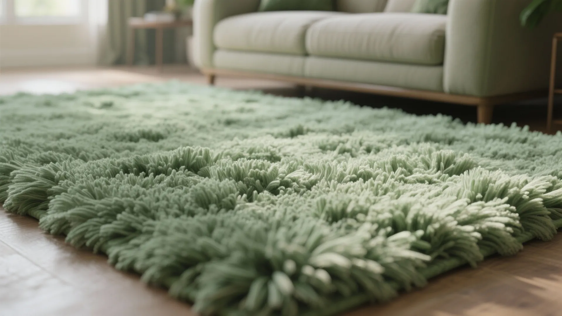 5. Plush Sage Shag for Cozy Vibes