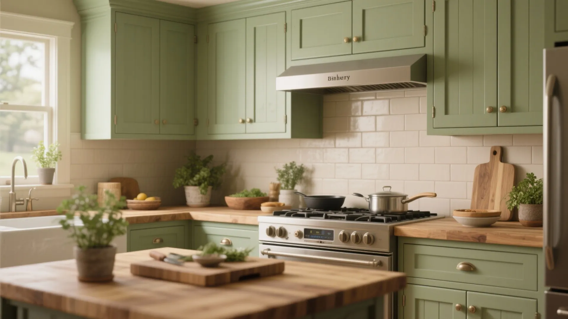 4. Sage Green (Behr Whispering Wheat with green undertone)