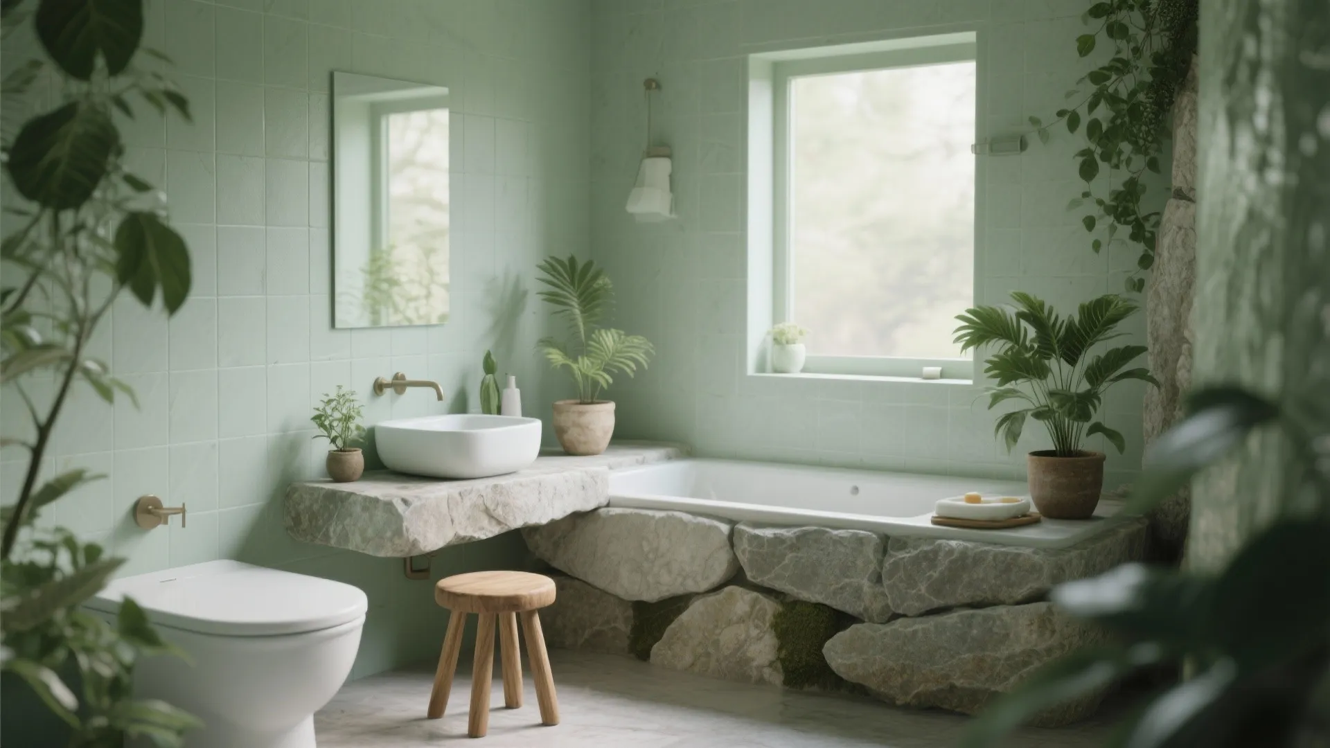 4. Sage Green for a Natural Spa Vibe