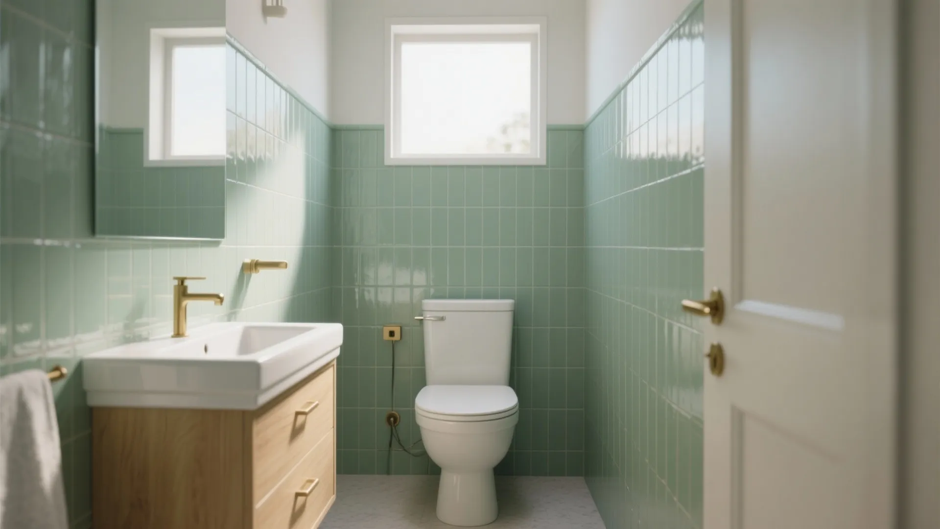 Serene Sage Subway Tiles