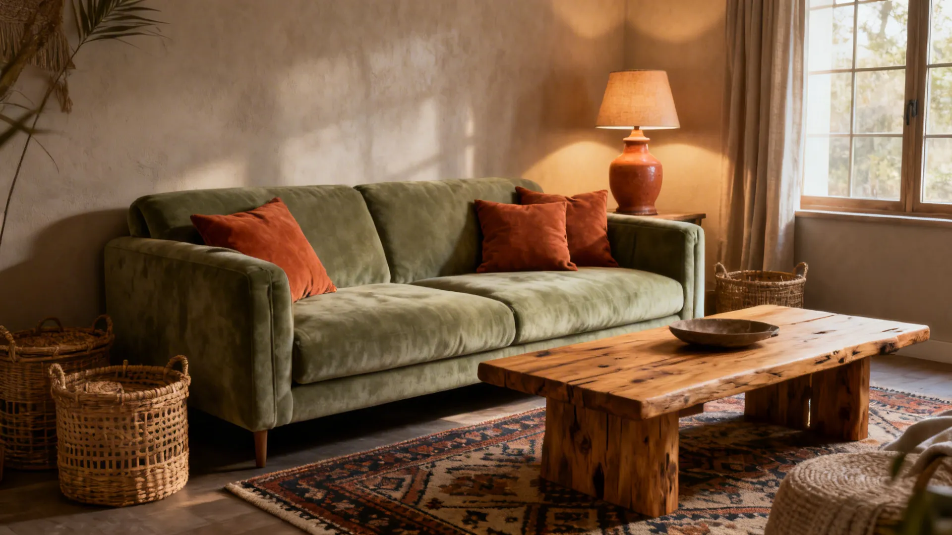 Sage Green & Terracotta Living Room Ideas