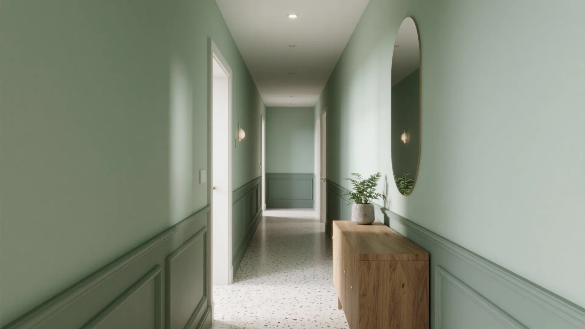 Nature-Inspired Sage With Textured Trim