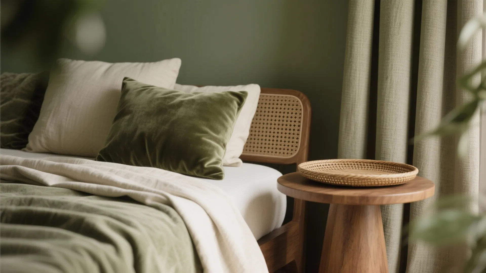 5. Accent with Textures: Velvet, Linen, and Rattan