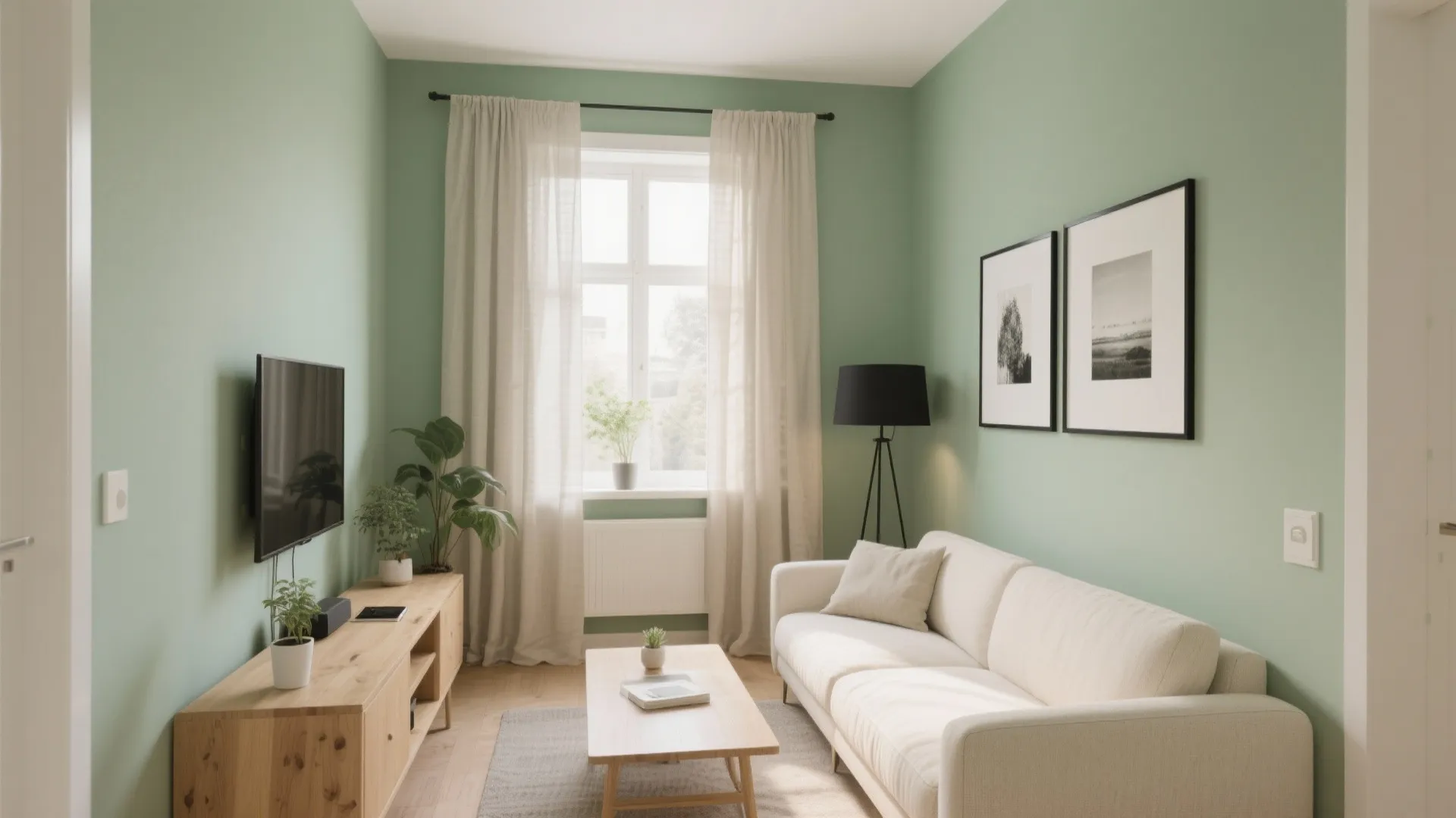 Sage Green Walls with Warm Neutrals