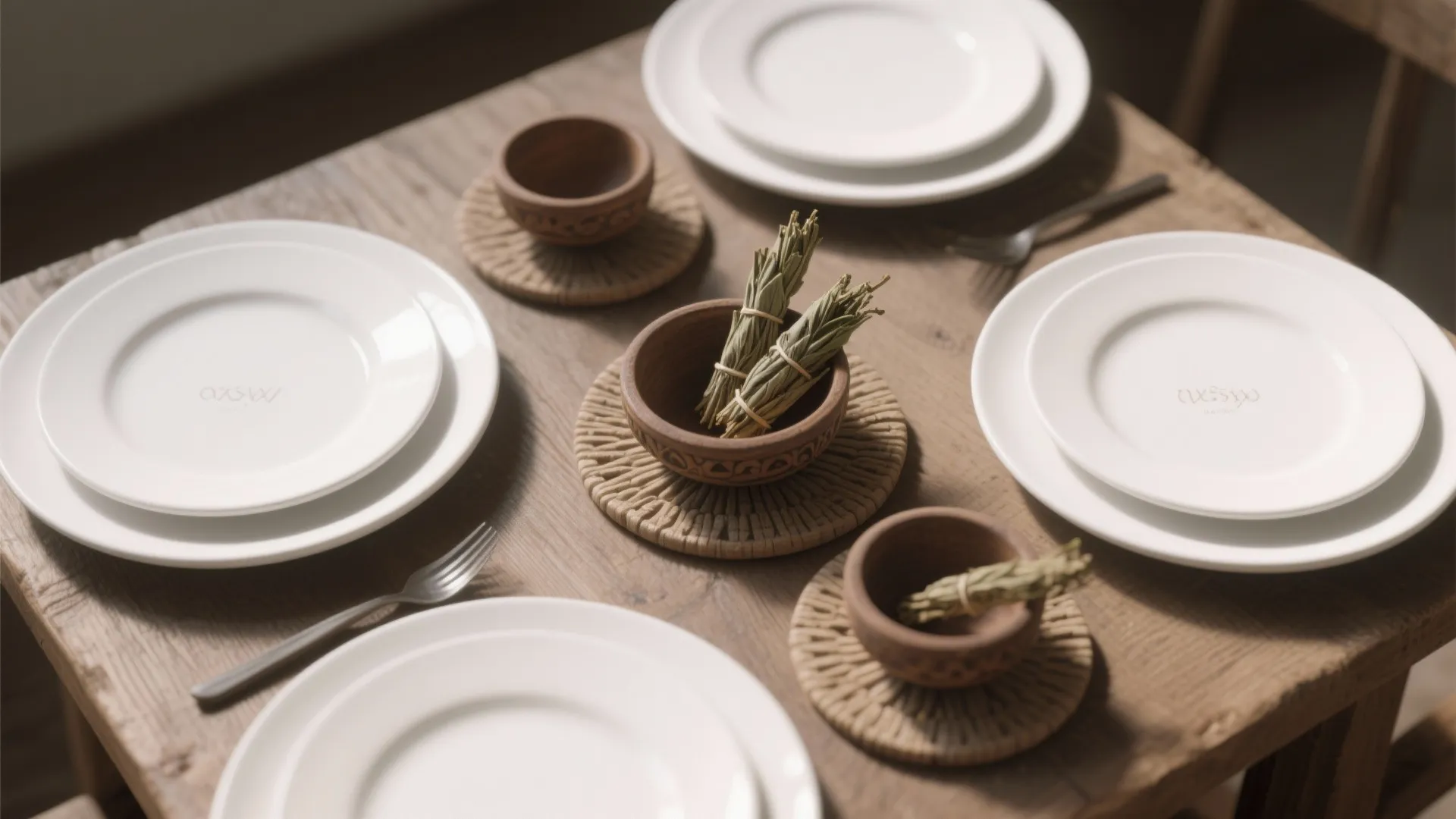 10. Sage and White Tableware