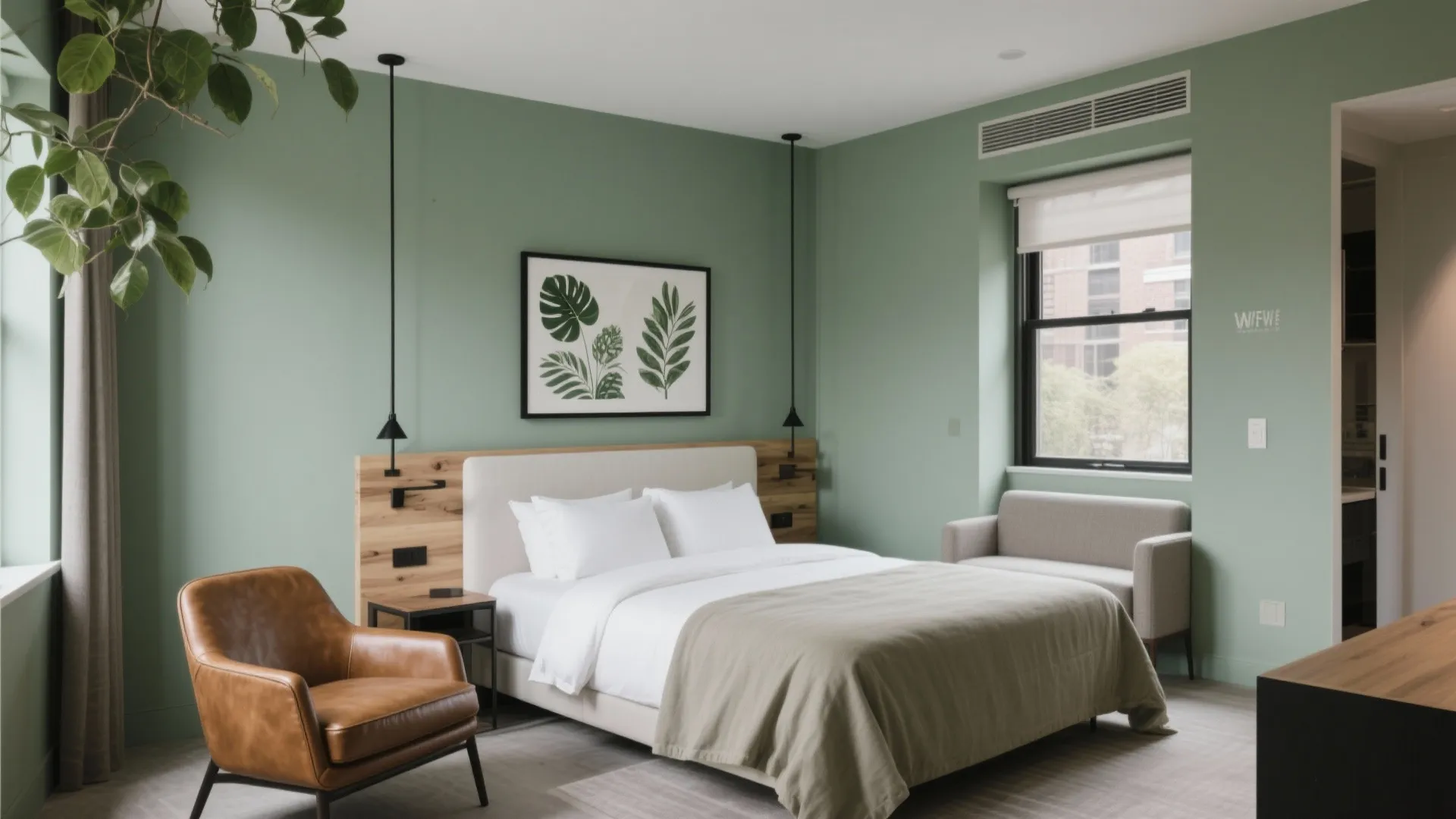 Biophilic Greens + Natural Wood