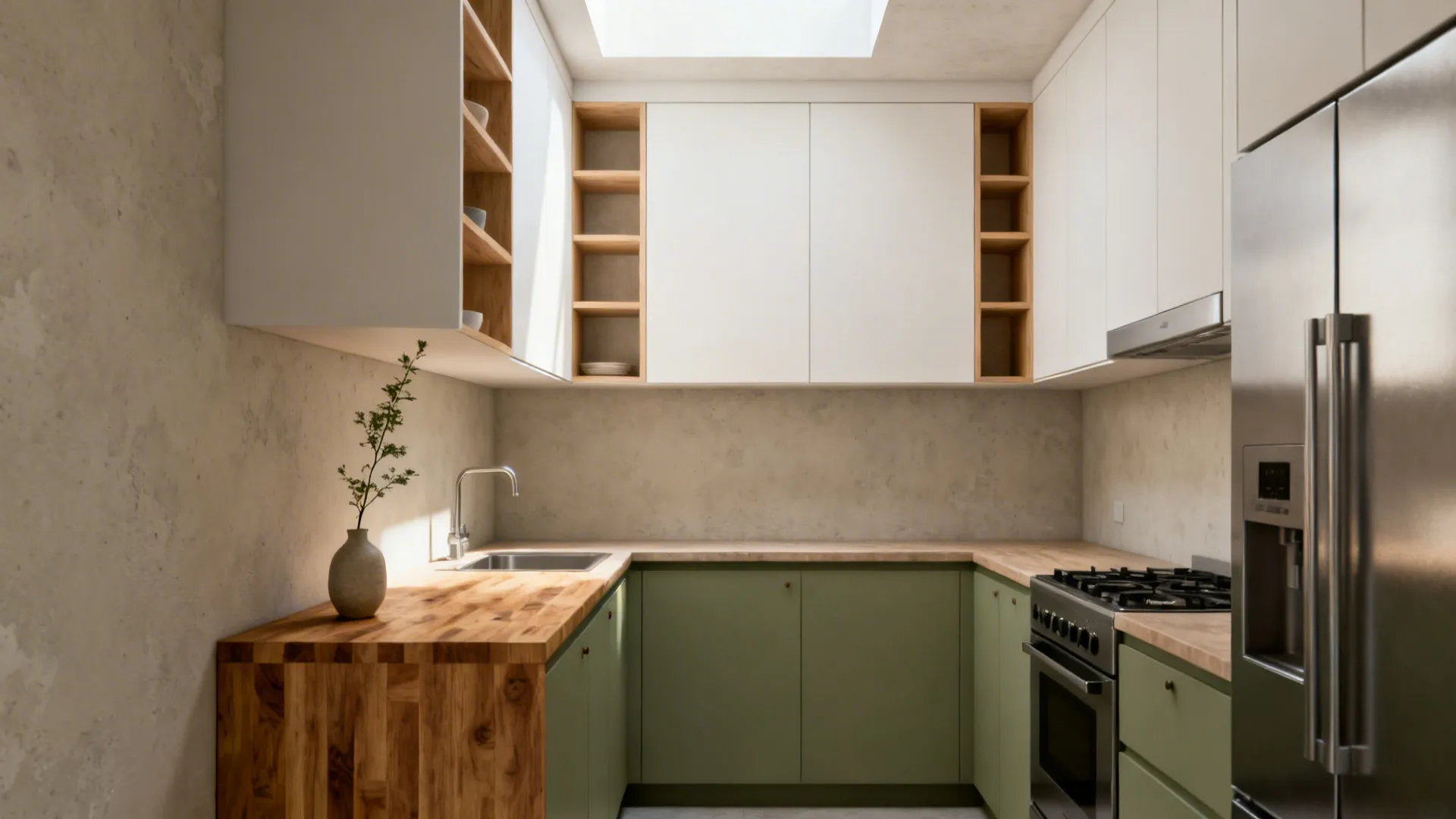 Sage Green & Natural Wood