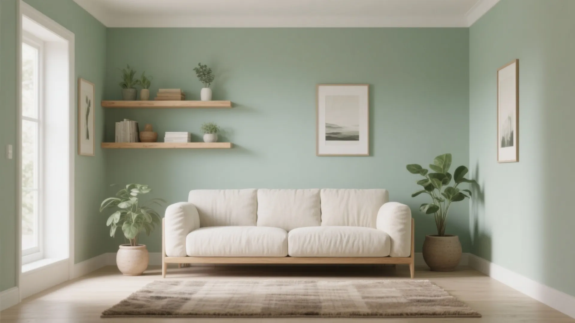 Sage Green Walls with Warm Wood