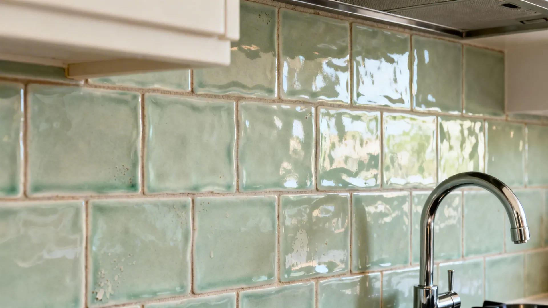 Glossy zellige-style backsplash for light and life