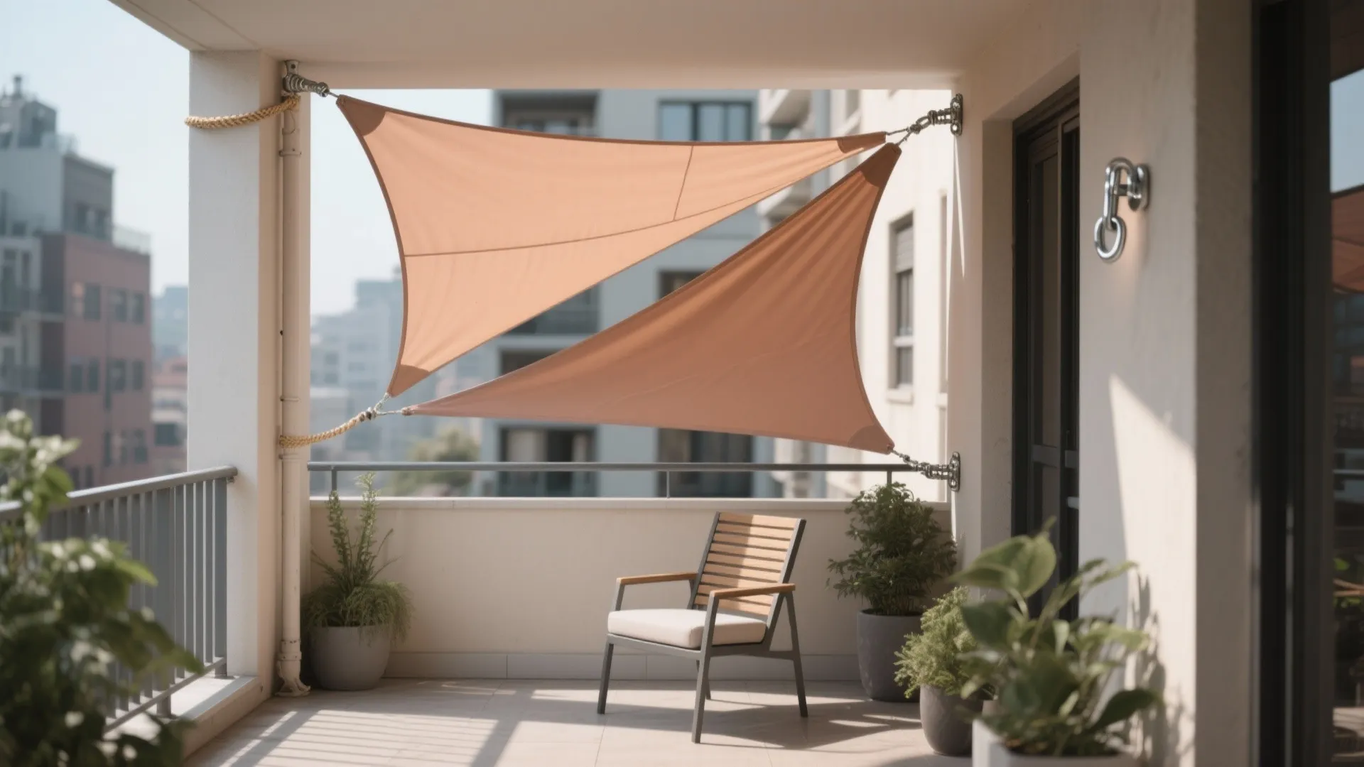 2) Clamp-On Shade Sails with Tension Hardware